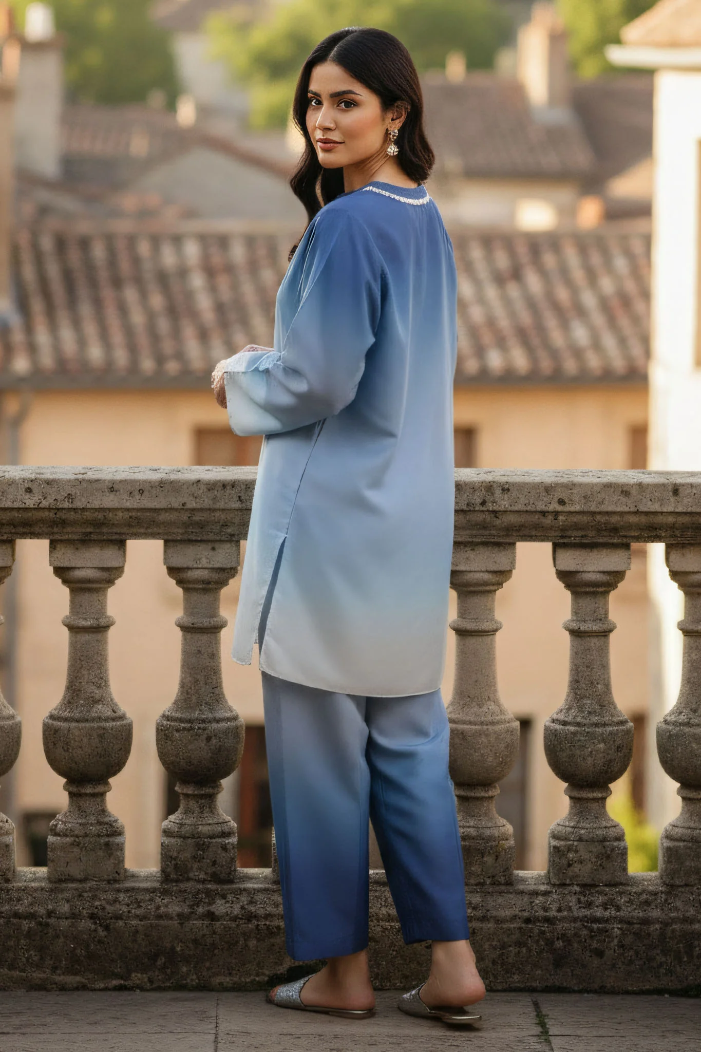 Brandlo Stitched 2 Piece Suit-AZURE OMBRE - Image 3