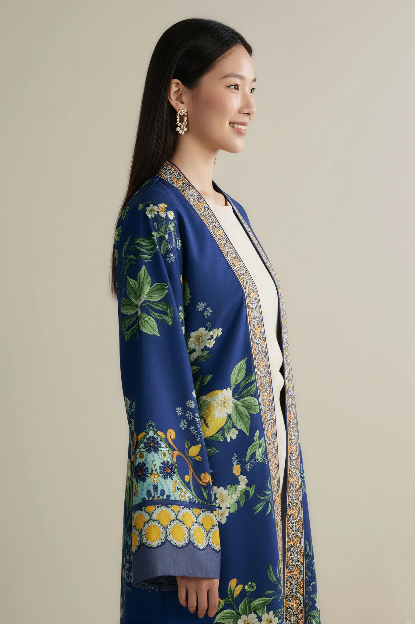 Brandlo Stitched 2 Piece Suit-BLUE FLORAL YL-30 - Image 3