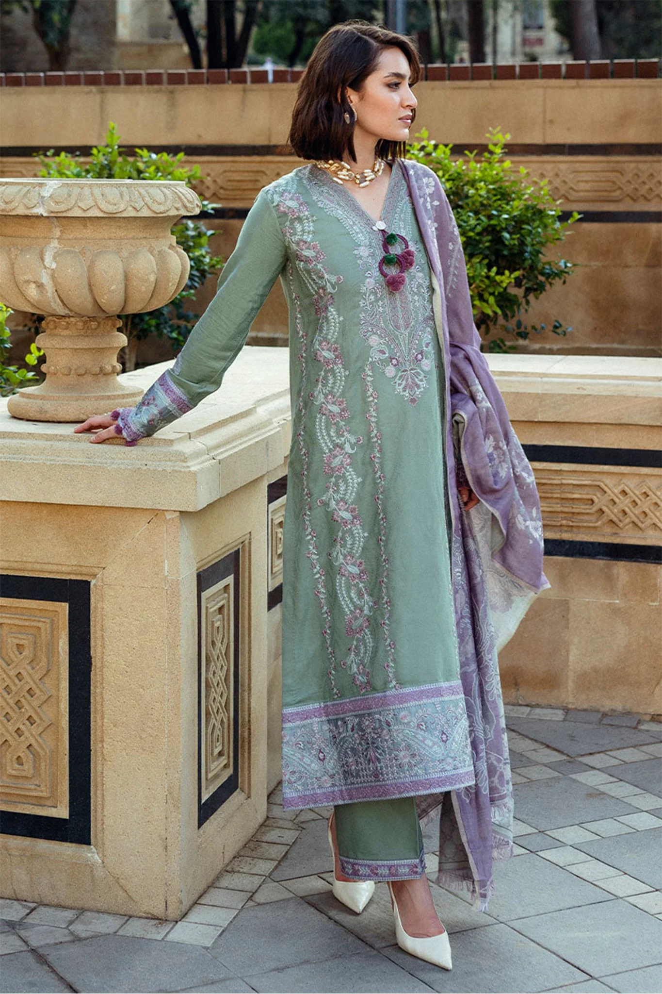 Broadway By Mushq Unstitched 3 Piece Winter Suit-MWI-02-Sweet Union