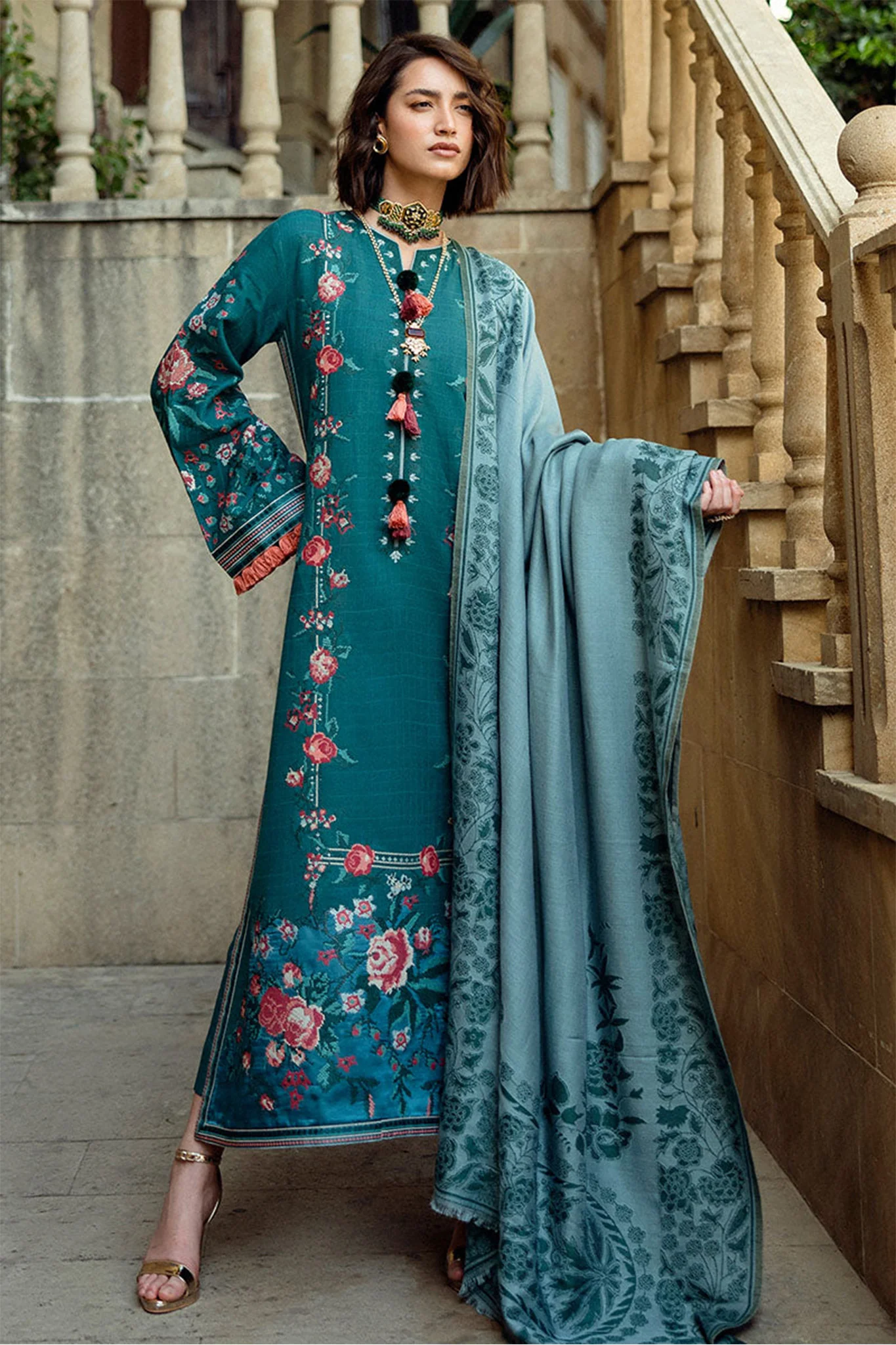 Broadway By Mushq Unstitched 3 Piece Winter Suit-MWI-07-Whispered Secrets - Image 2
