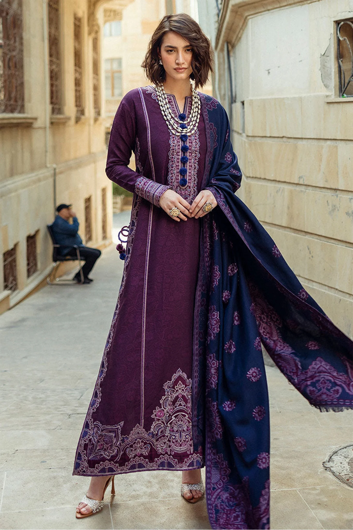 Broadway By Mushq Unstitched 3 Piece Winter Suit-MWI-09-Endless Passion