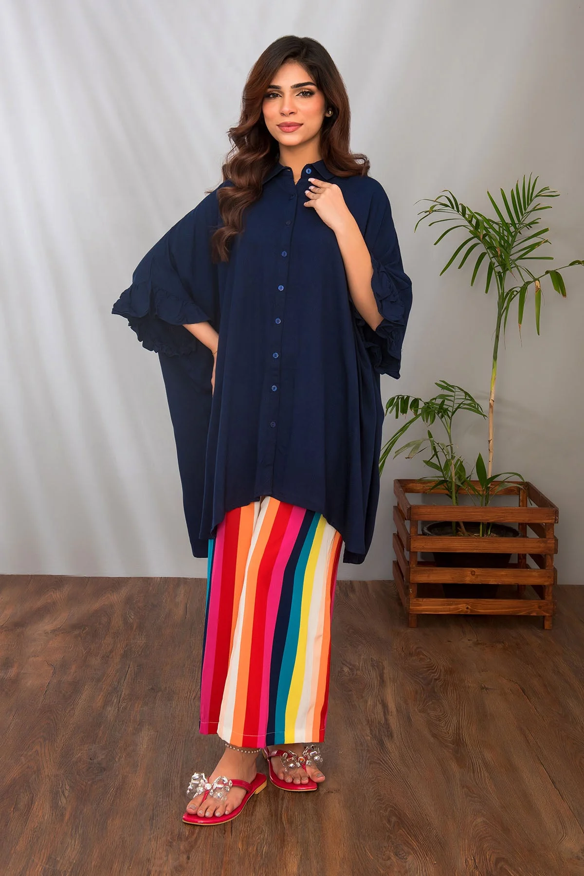 Ochre Clothing Broshia Linen 2 Pc Suit Suit-SOWC-04