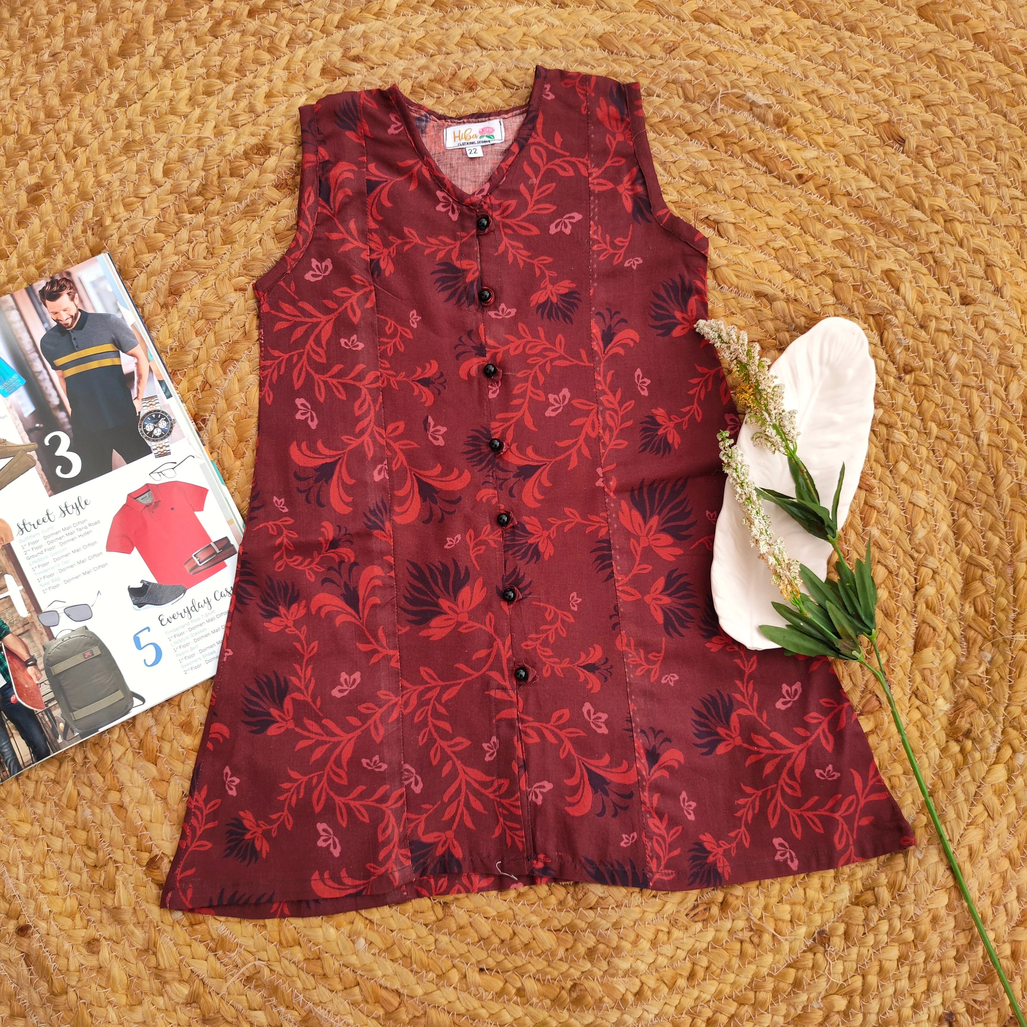 Hiba Fashion Brown 2 PC Lawn Suit (BFT-0011)