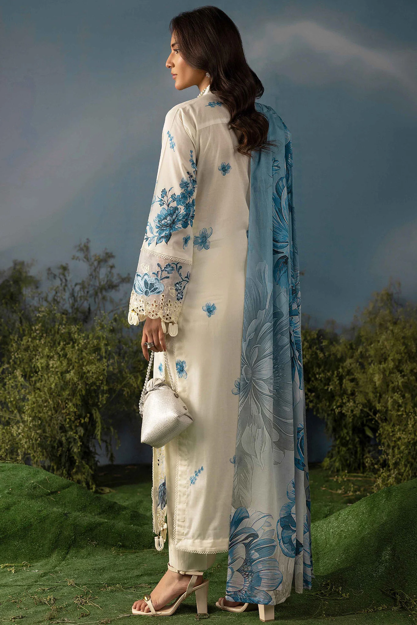 Butterfly By Riaz Arts Unstitched 3 Piece Emb Lawn Suit-D-04 - Image 3