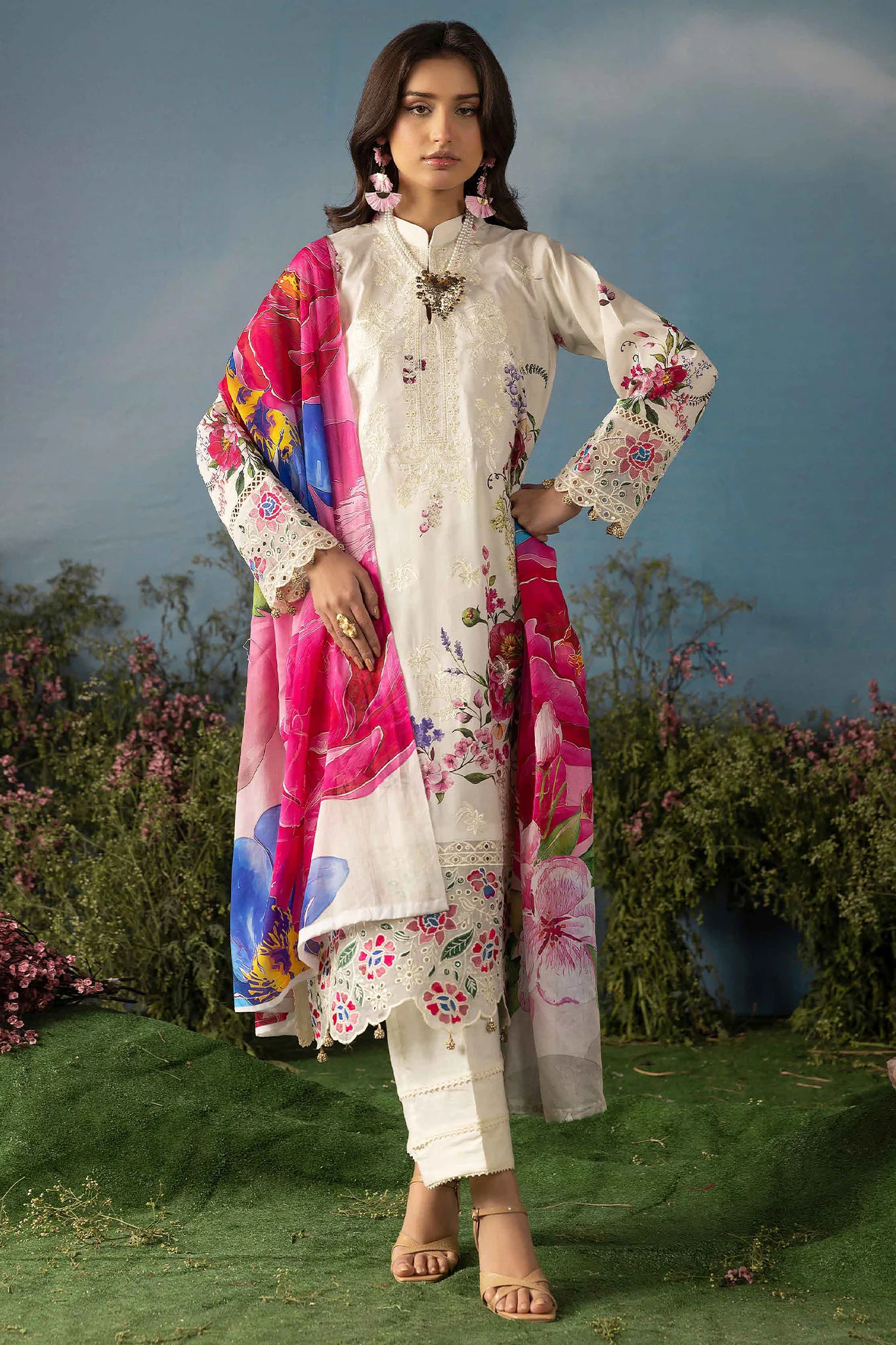 Butterfly By Riaz Arts Unstitched 3 Piece Emb Lawn Suit-D-07