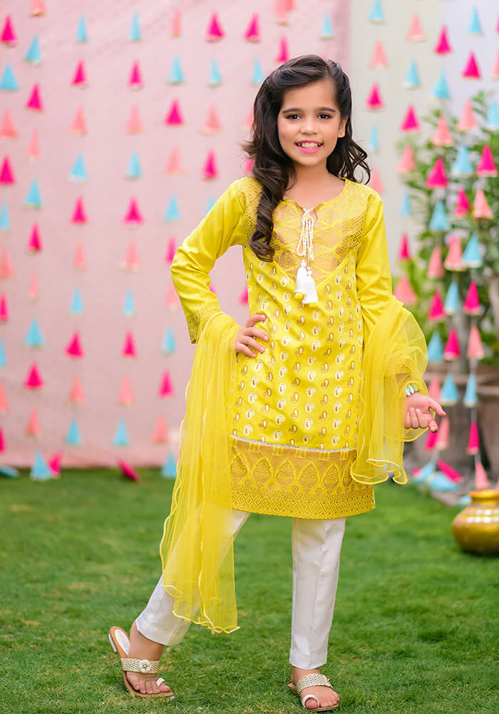 Ochre Clothing Cambric Printed 3 Pc Suit