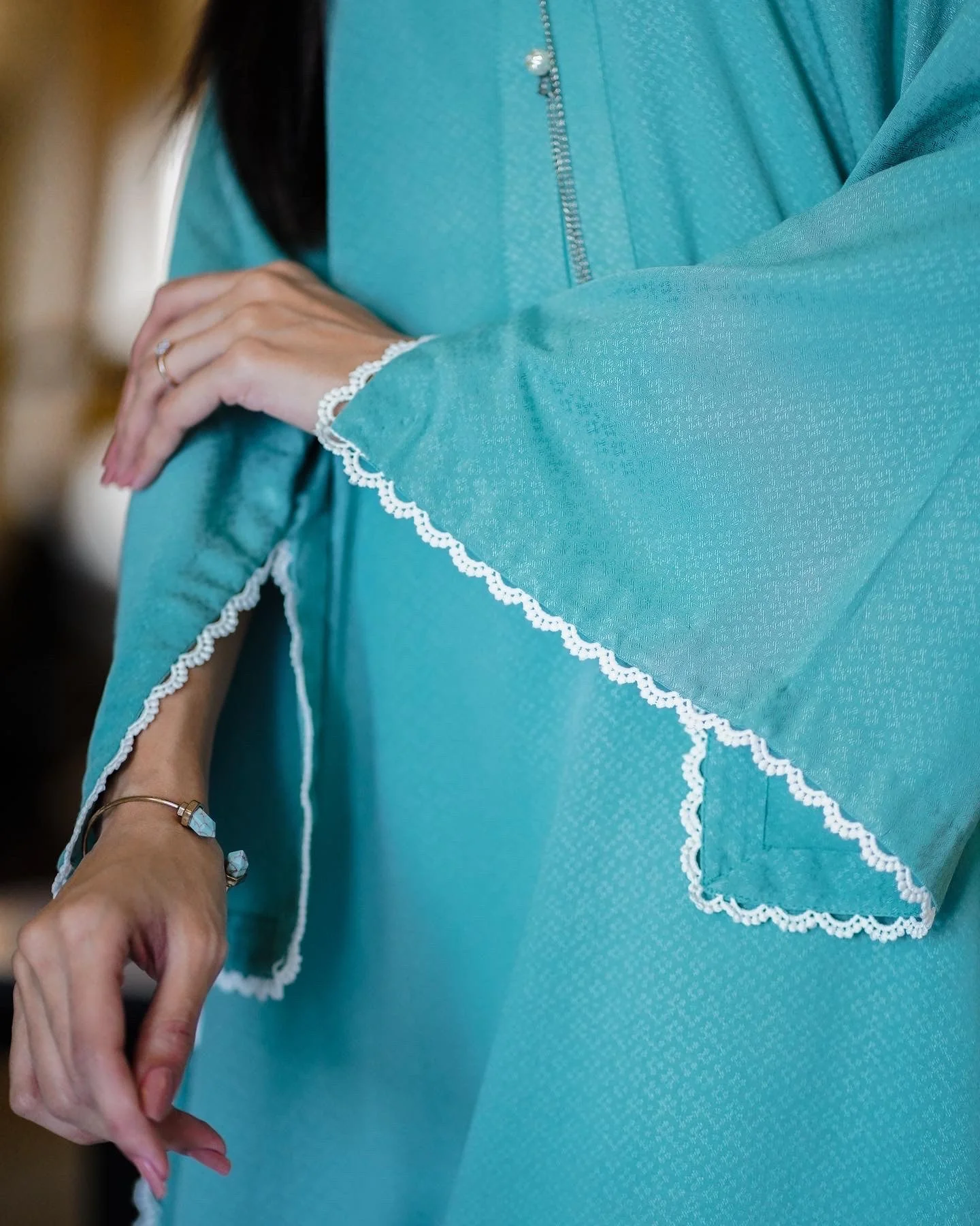 Zauk Stitched 1 Piece Collection-Celeste Aqua Shirt - Image 4