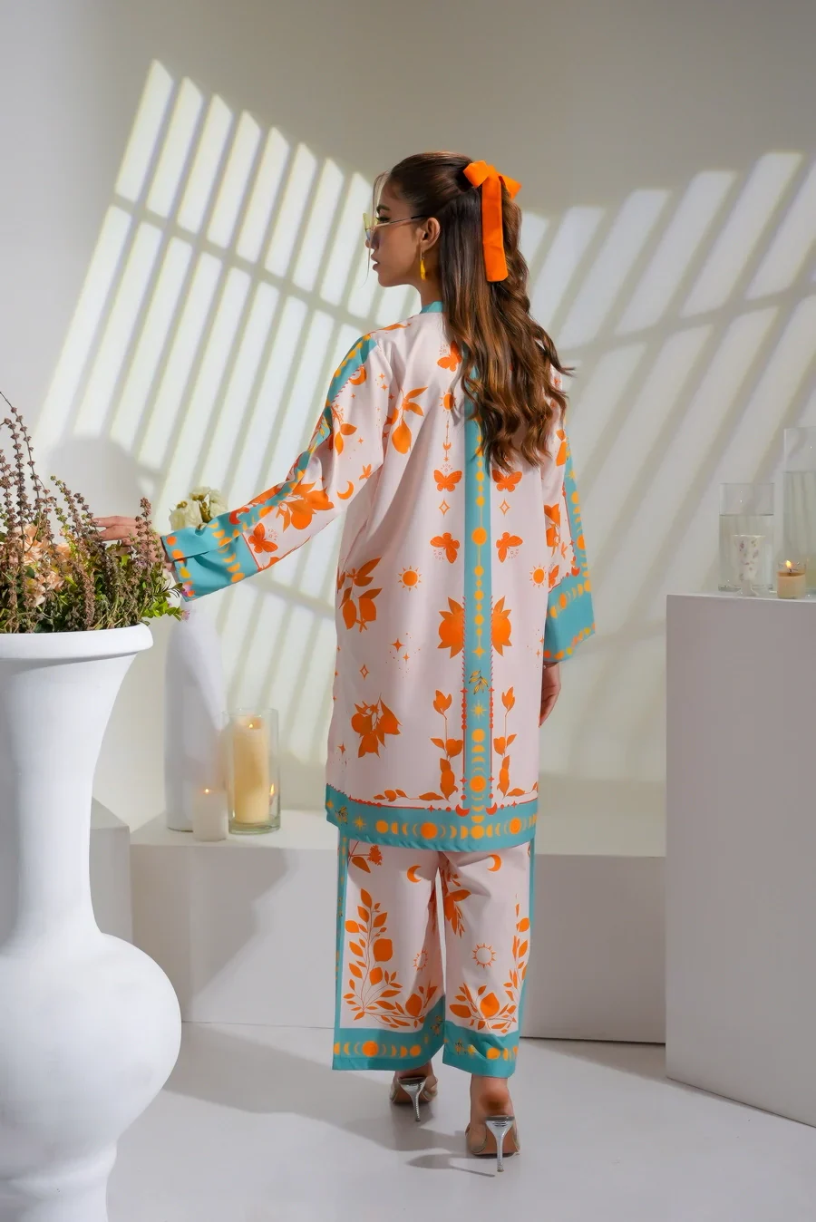 Dhaga Stitched 2 Piece Crepe Suit-Celestial - Image 4