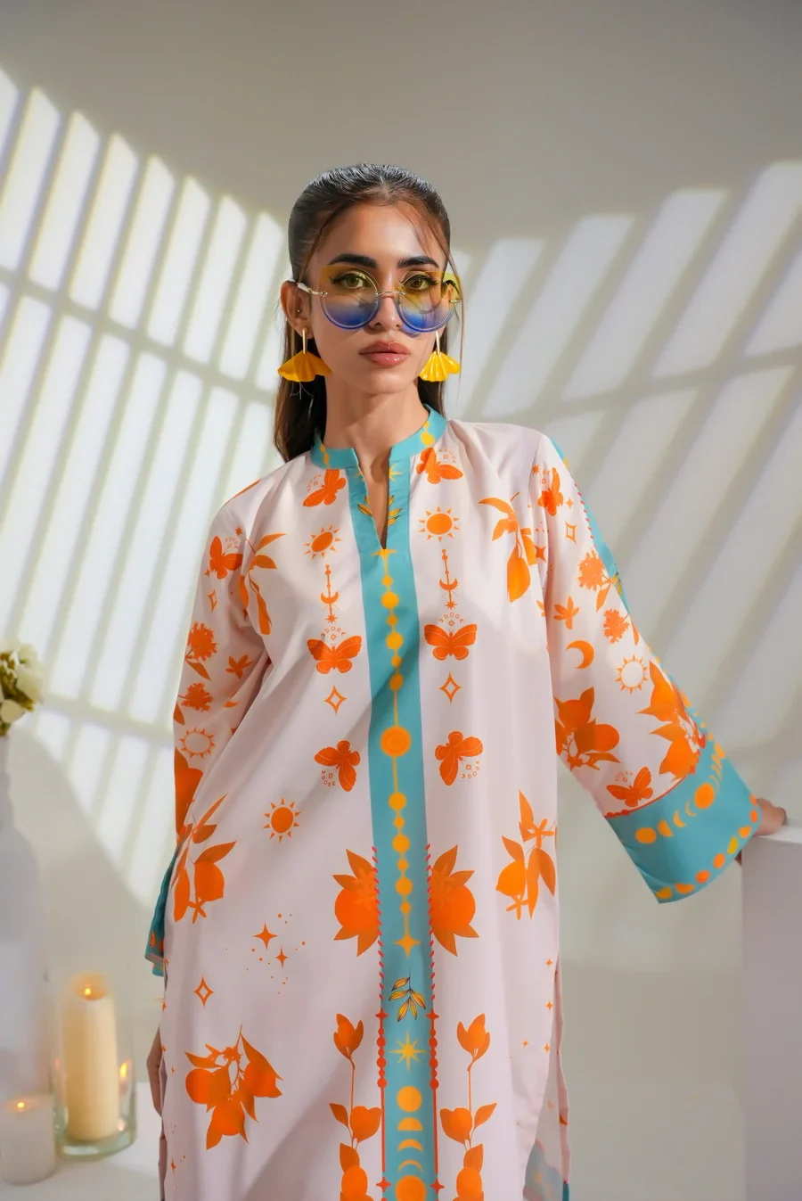 Dhaga Stitched 2 Piece Crepe Suit-Celestial - Image 7