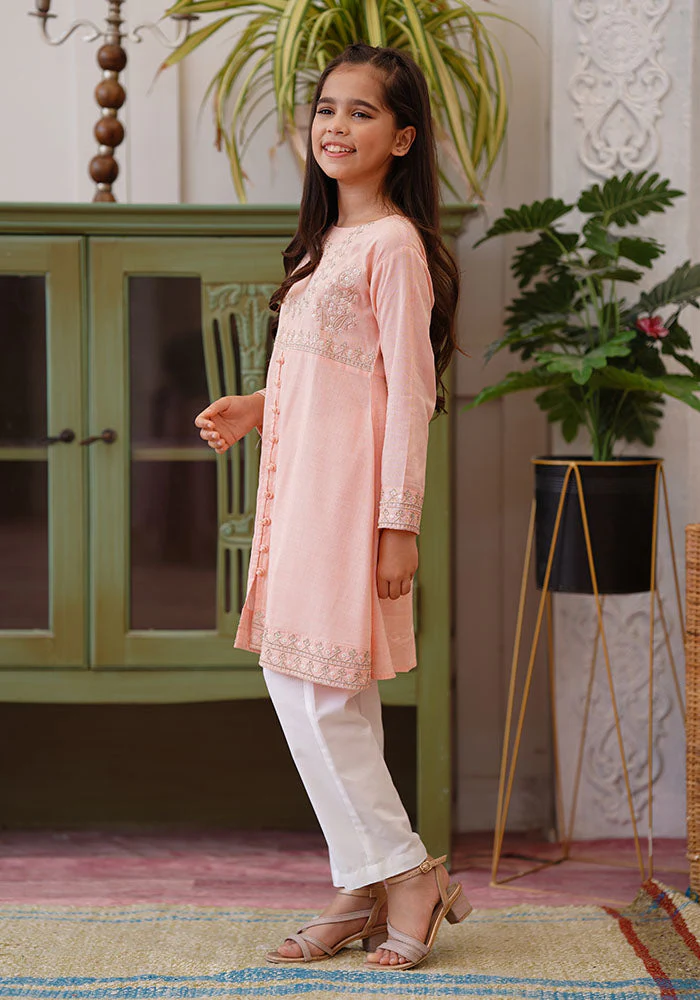 Ochre Clothing Chambray Cotton Embroidered 2 Pc Suit - Image 2