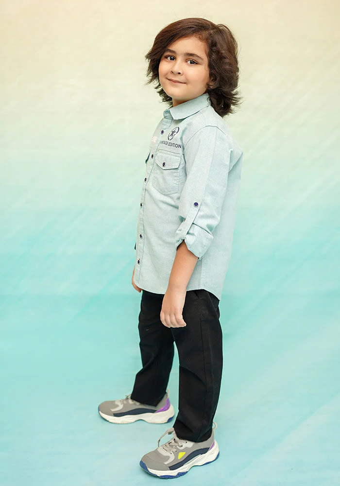 Ochre Clothing Chambray Cotton Shirt - Image 2