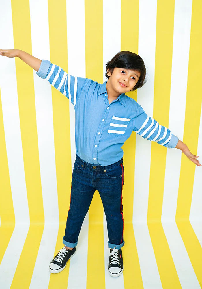Ochre Clothing Chambray Cotton Shirt - Image 3