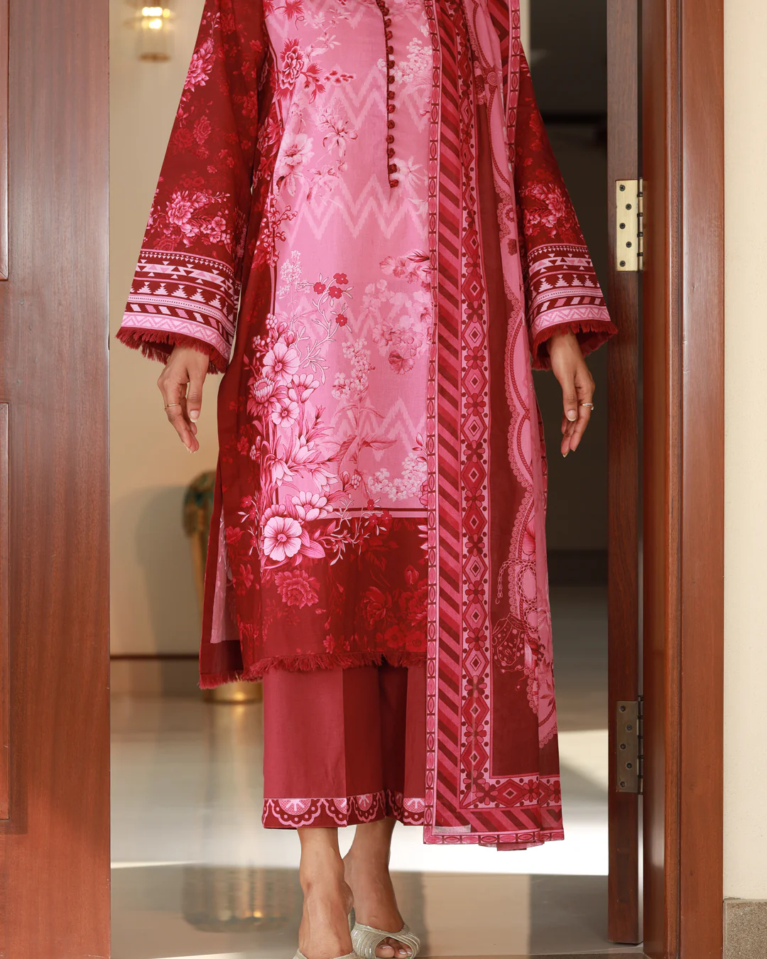 Chameli Studio-Flora Femme Lawn Digital Print 3 Piece Unstitched Suit Set-WRTS-0002 - Image 4