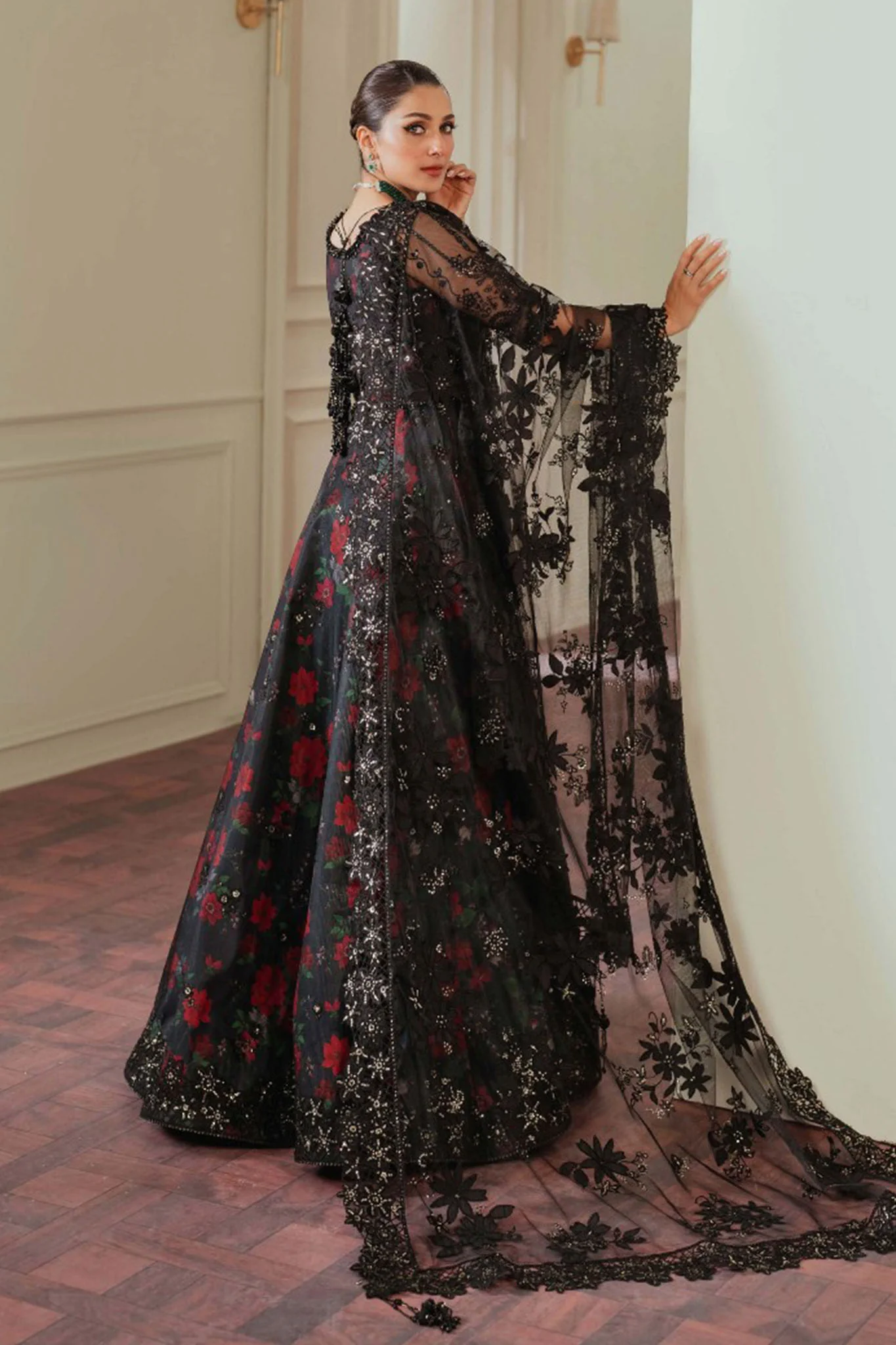 Chantelle By Baroque Unstitched 3 Piece Luxury Formals Vol-13 Suit-EC-05 - Image 7