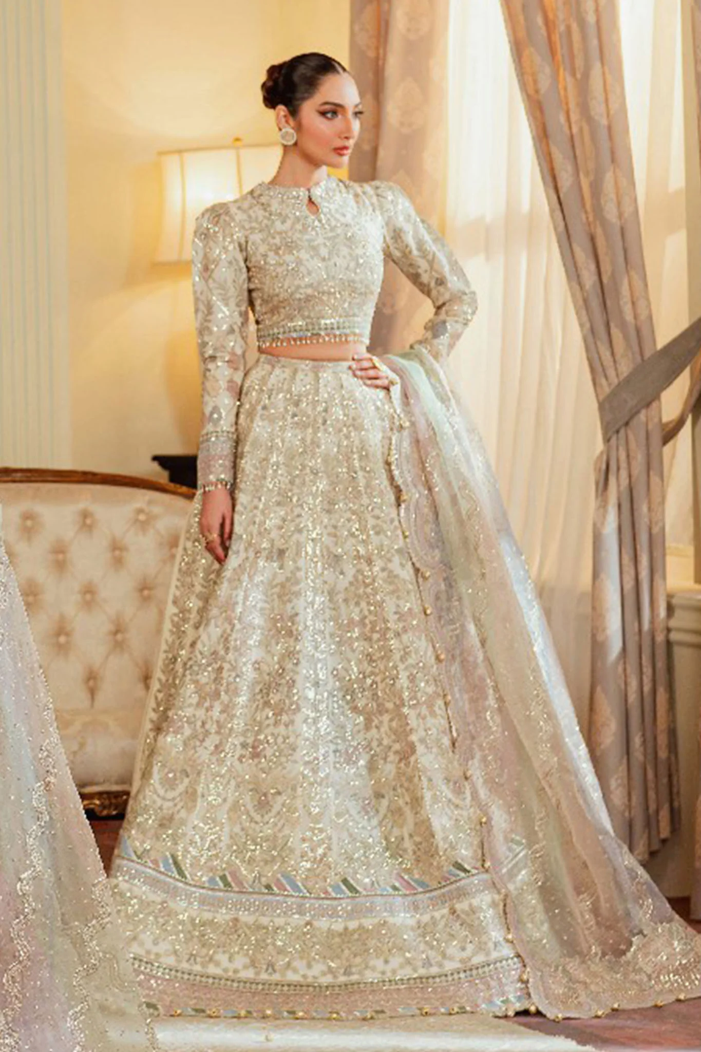 Chantelle By Baroque Unstitched 3 Piece Luxury Formals Vol-13 Suit-EC-06 - Image 4