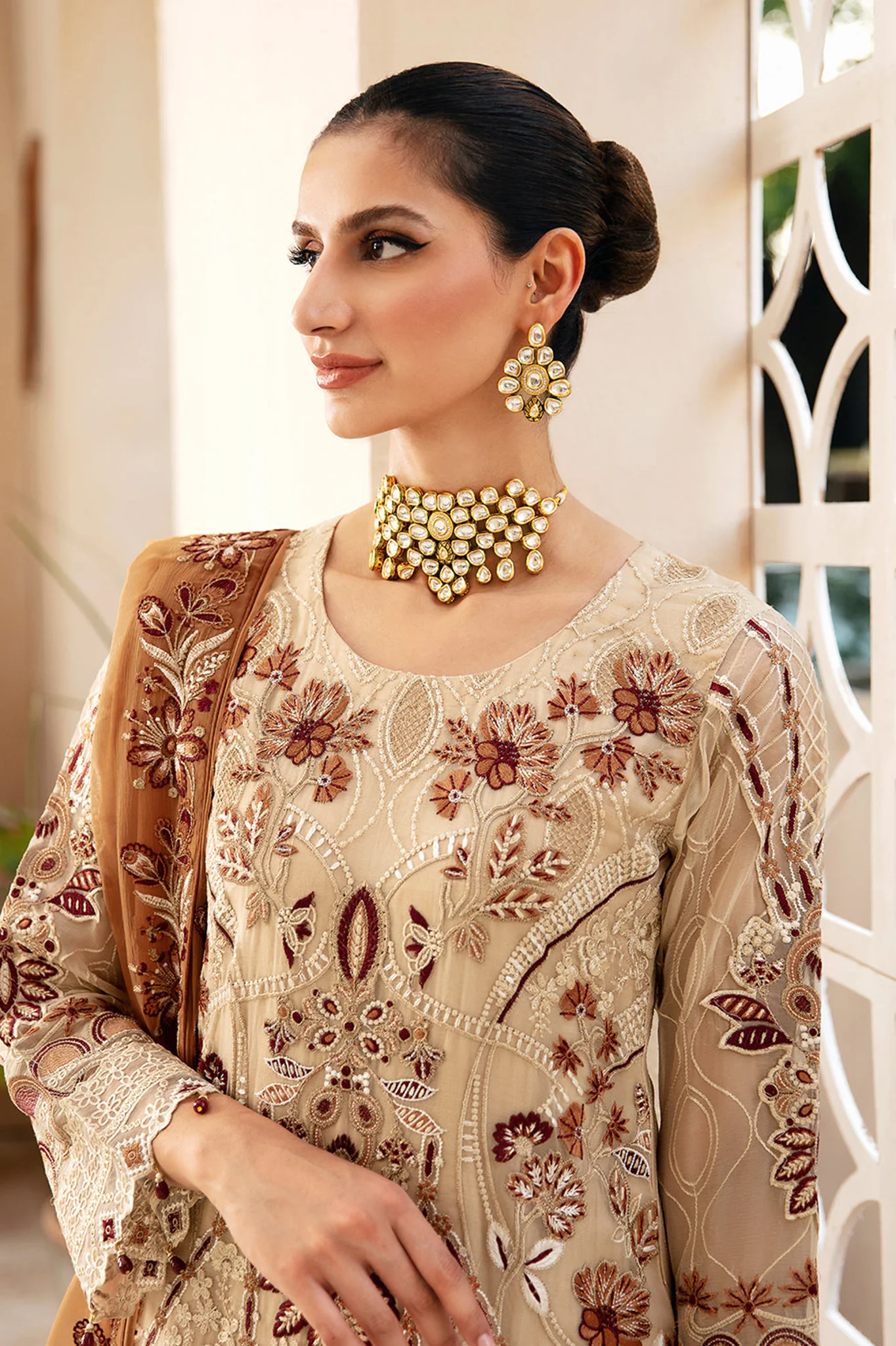 Chevron By Ramsha Unstitched 3 Piece Luxury Chiffon Vol-09 Suit-A-912 - Image 3