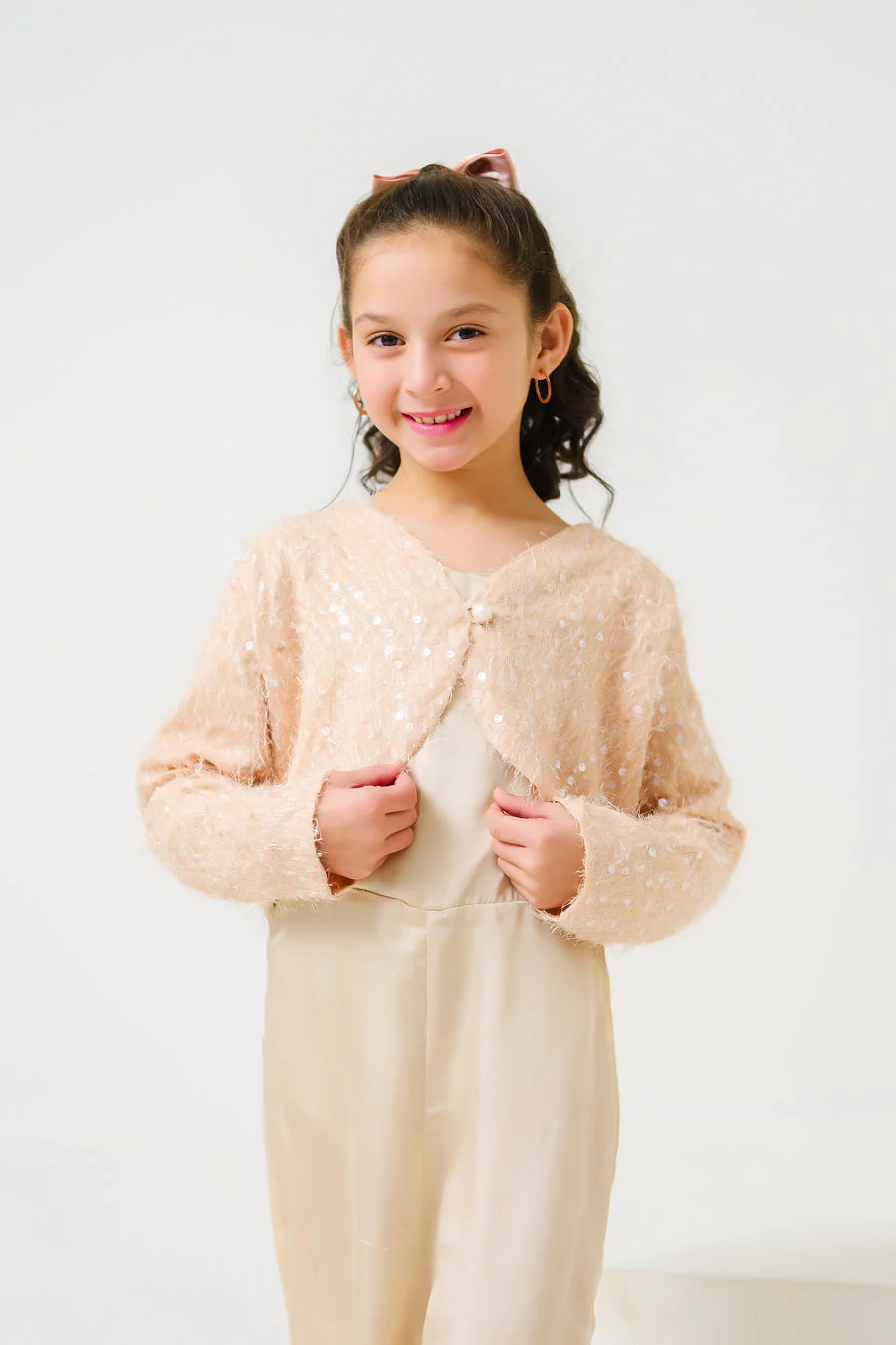 Sprinkles Stitched 2 Piece Formals Jumpsuit Kids Suit-Chic Sparkle Ensemble Jumpsuit with Bolero Jacket - Image 7