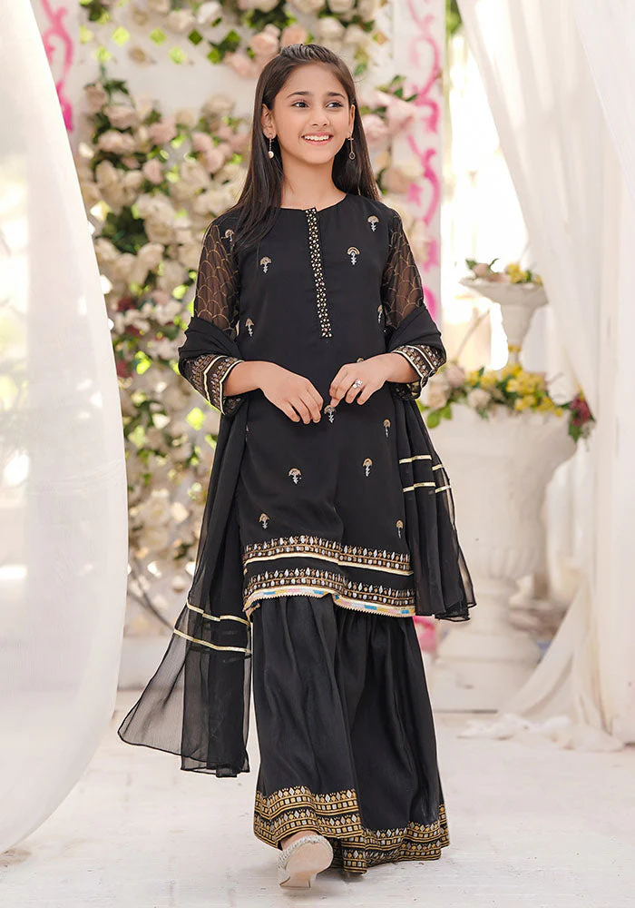 Ochre Clothing Chiffon Block Printed 3 Pc Suit - Image 4