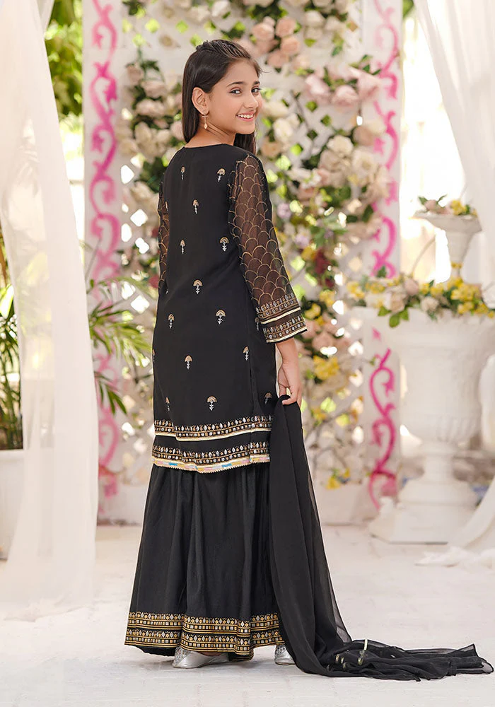 Ochre Clothing Chiffon Block Printed 3 Pc Suit - Image 6
