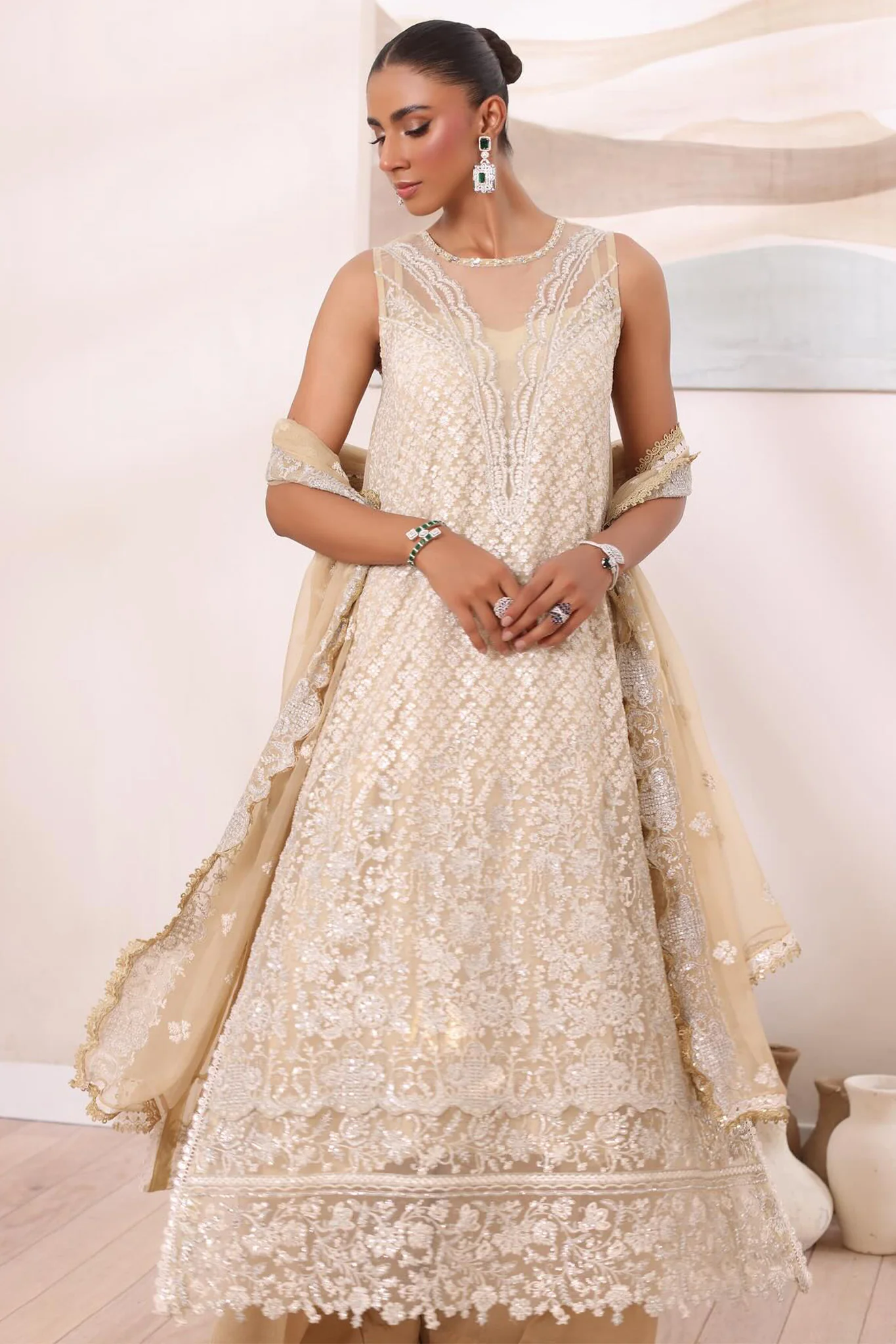 Chiffon De Luxe By Noor Saadia Asad Unstitched 3 Piece Luxury Formals Suit-D-01-Nura - Image 5