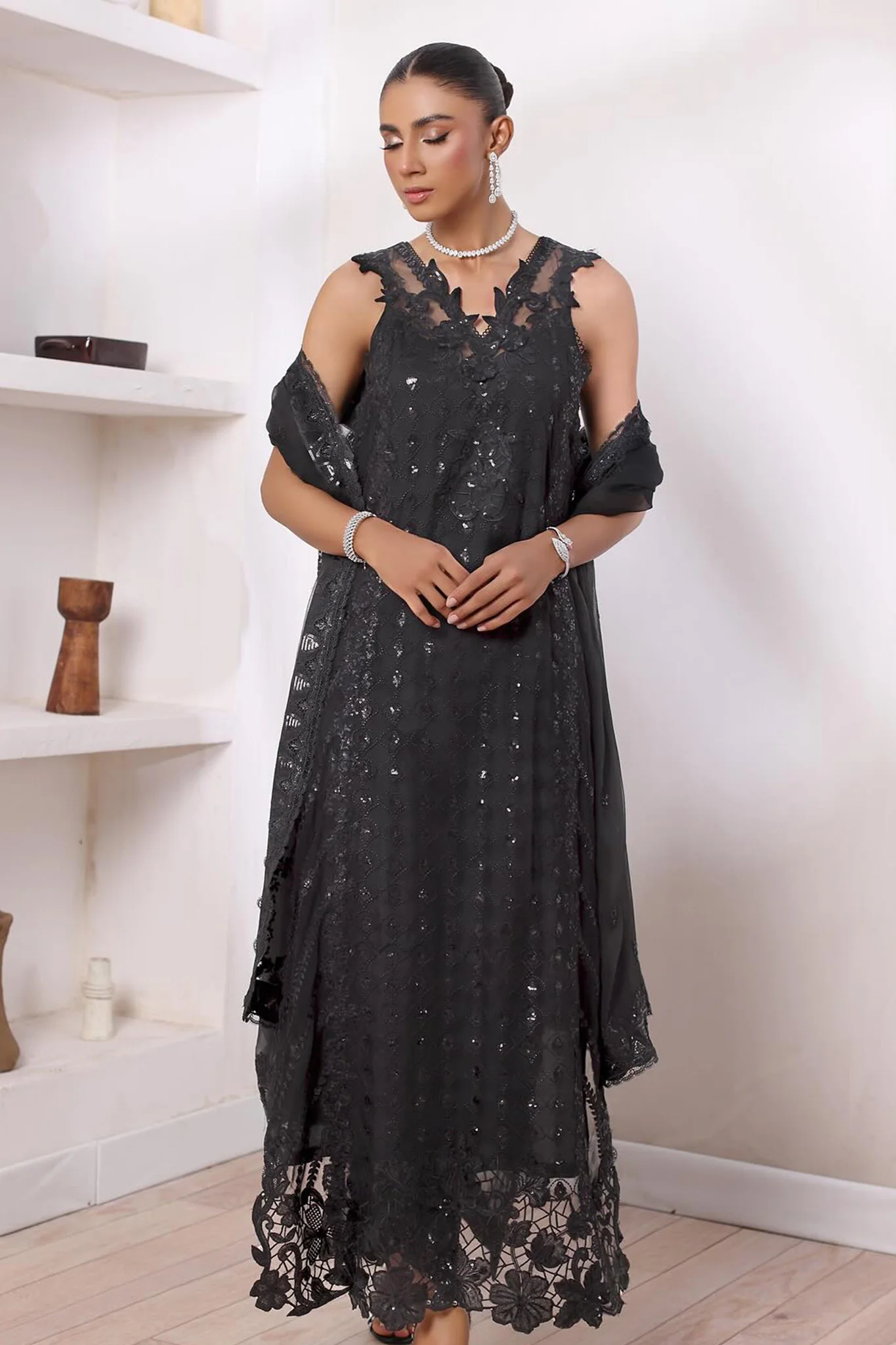Chiffon De Luxe By Noor Saadia Asad Unstitched 3 Piece Luxury Formals Suit-D-04-Natalia - Image 3