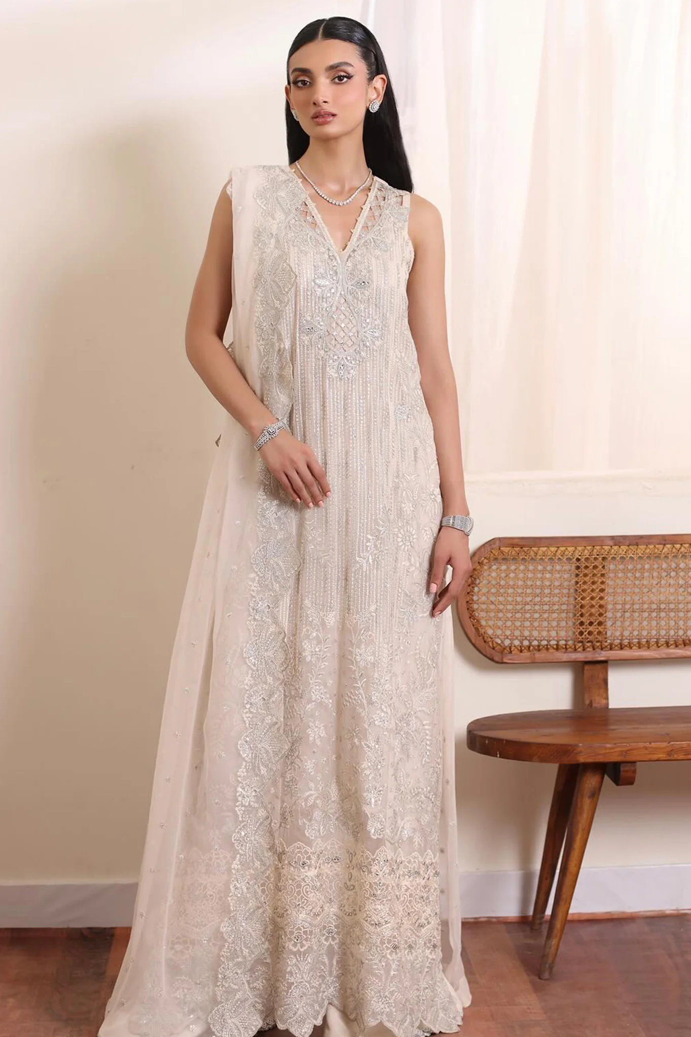 Chiffon De Luxe By Noor Saadia Asad Unstitched 3 Piece Luxury Formals Suit-D-05-Seliel - Image 2