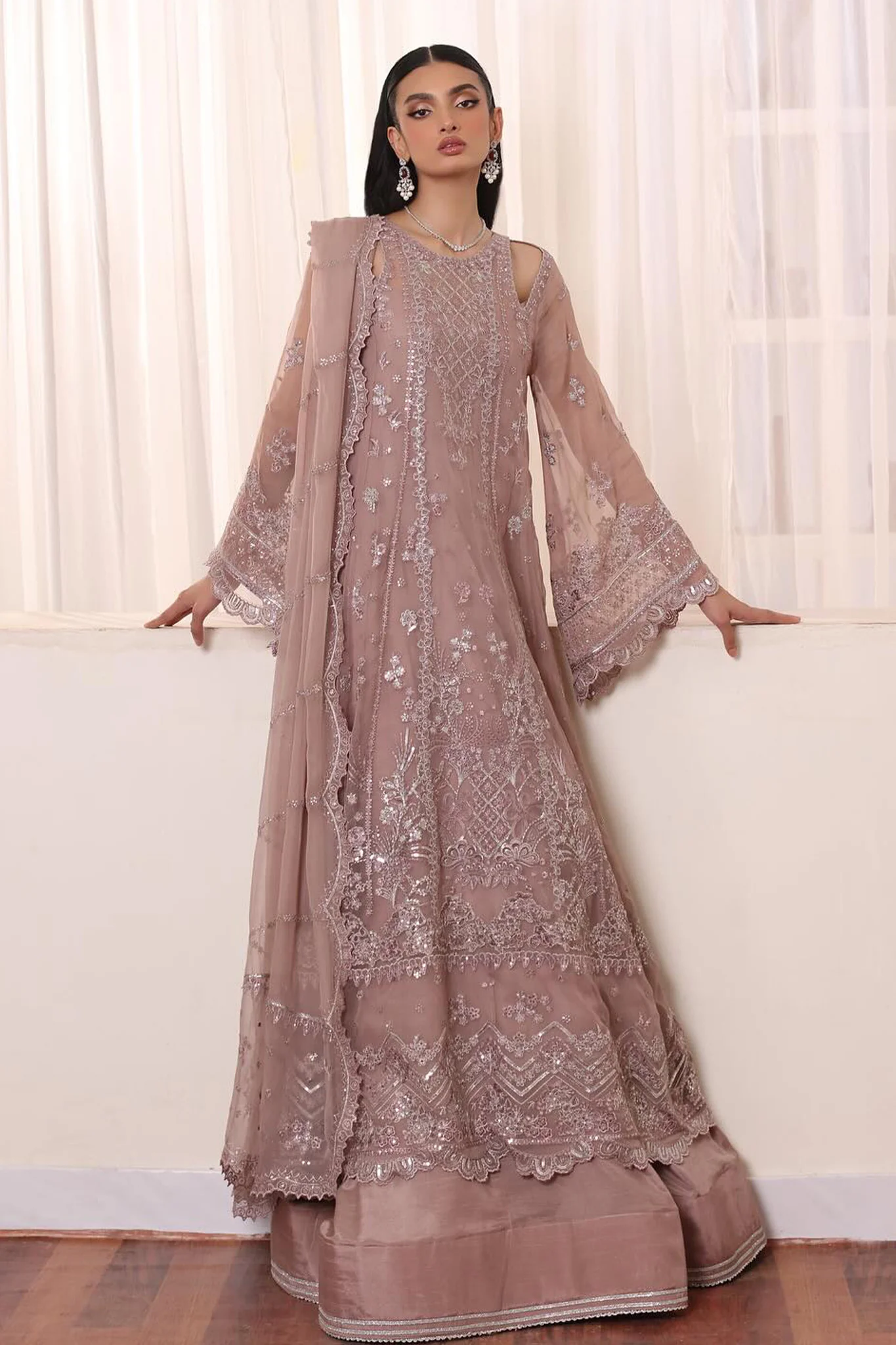Chiffon De Luxe By Noor Saadia Asad Unstitched 3 Piece Luxury Formals Suit-D-07-Seaina