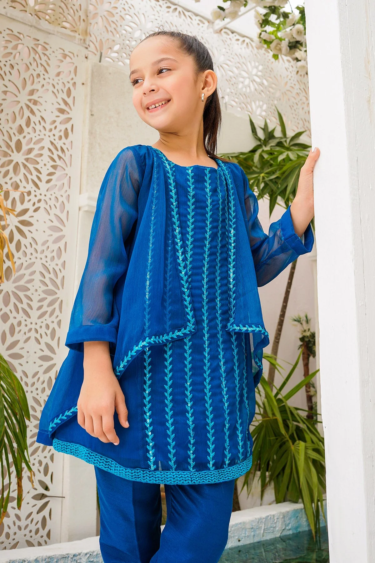 Ochre Clothing Chiffon Embroidered 2 Pc Suit - Image 2