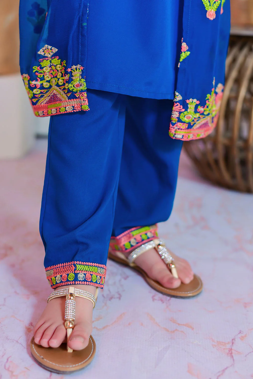 Ochre Clothing Chiffon Embroidered 3 Pc Suit - Image 5