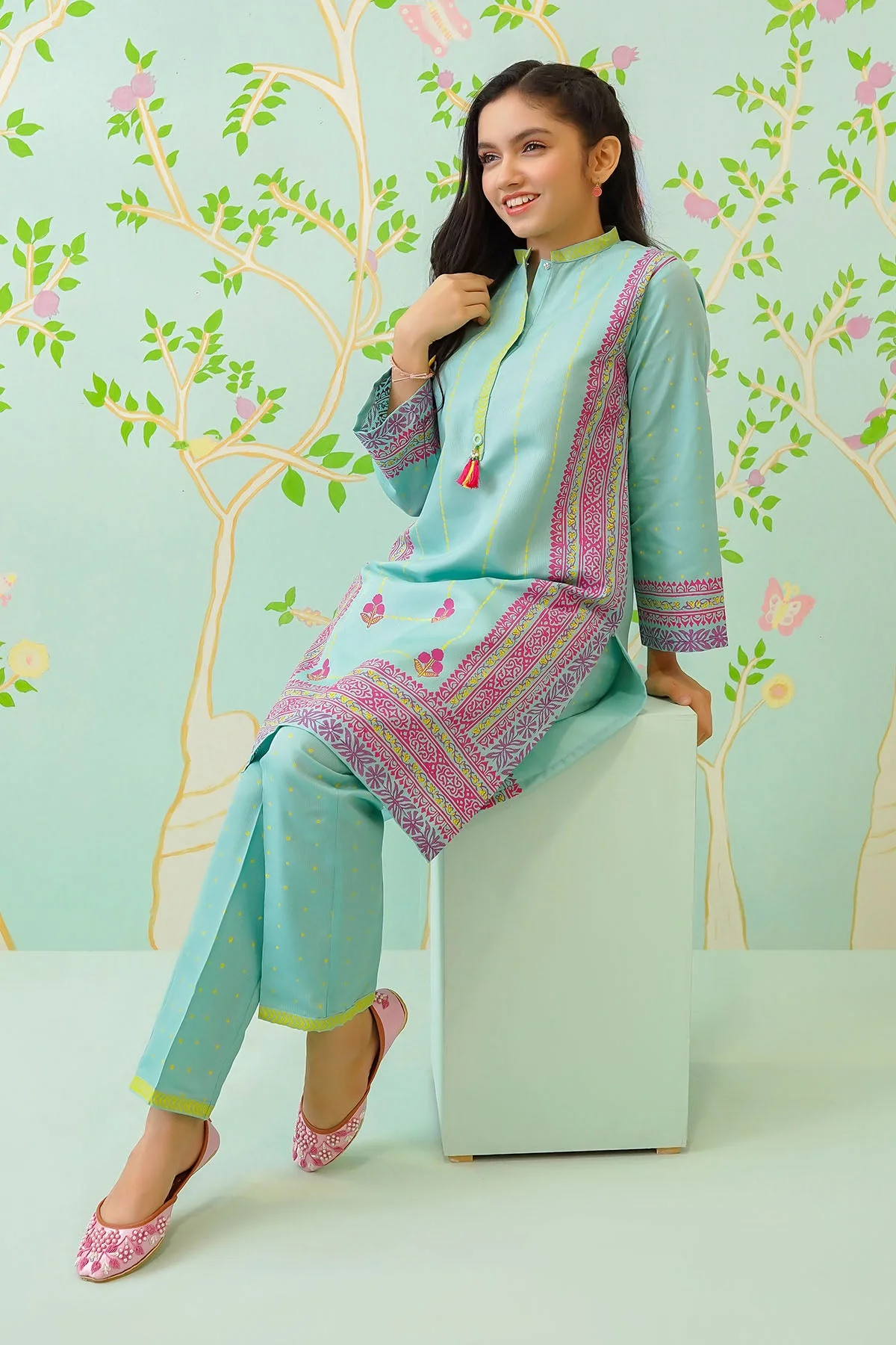 Ochre Clothing Cotton Chambray Printed Co-ords - Image 3
