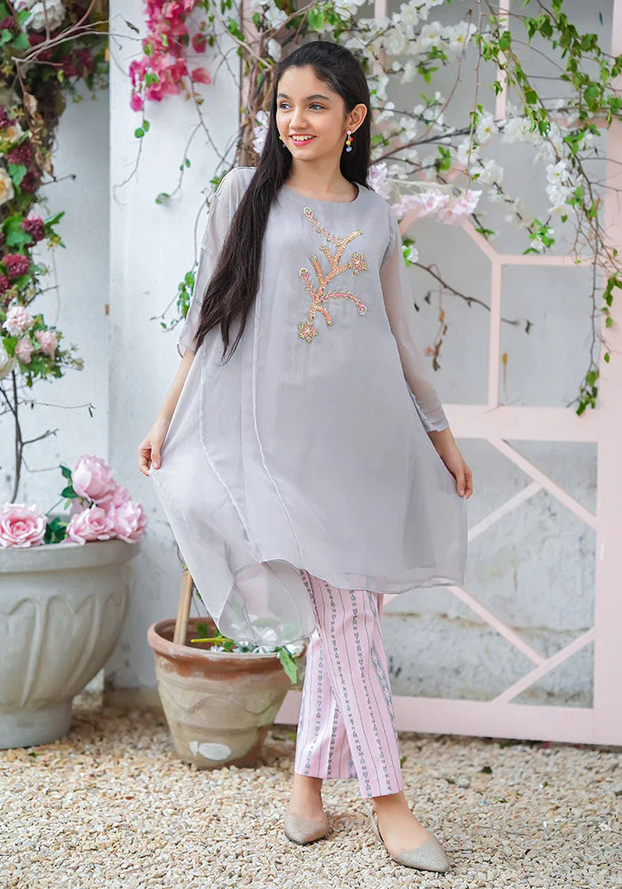 Ochre Clothing Chiffon Hand Work 2 Pc Suit - Image 4