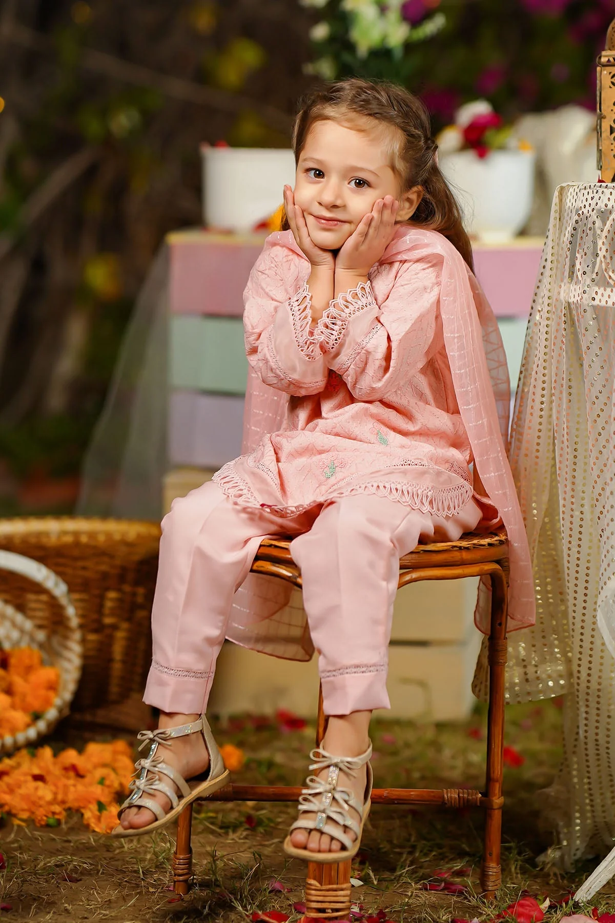 Ochre Clothing Chikankari Embroidered 3 Pc Suit-MCK-04 - Image 3