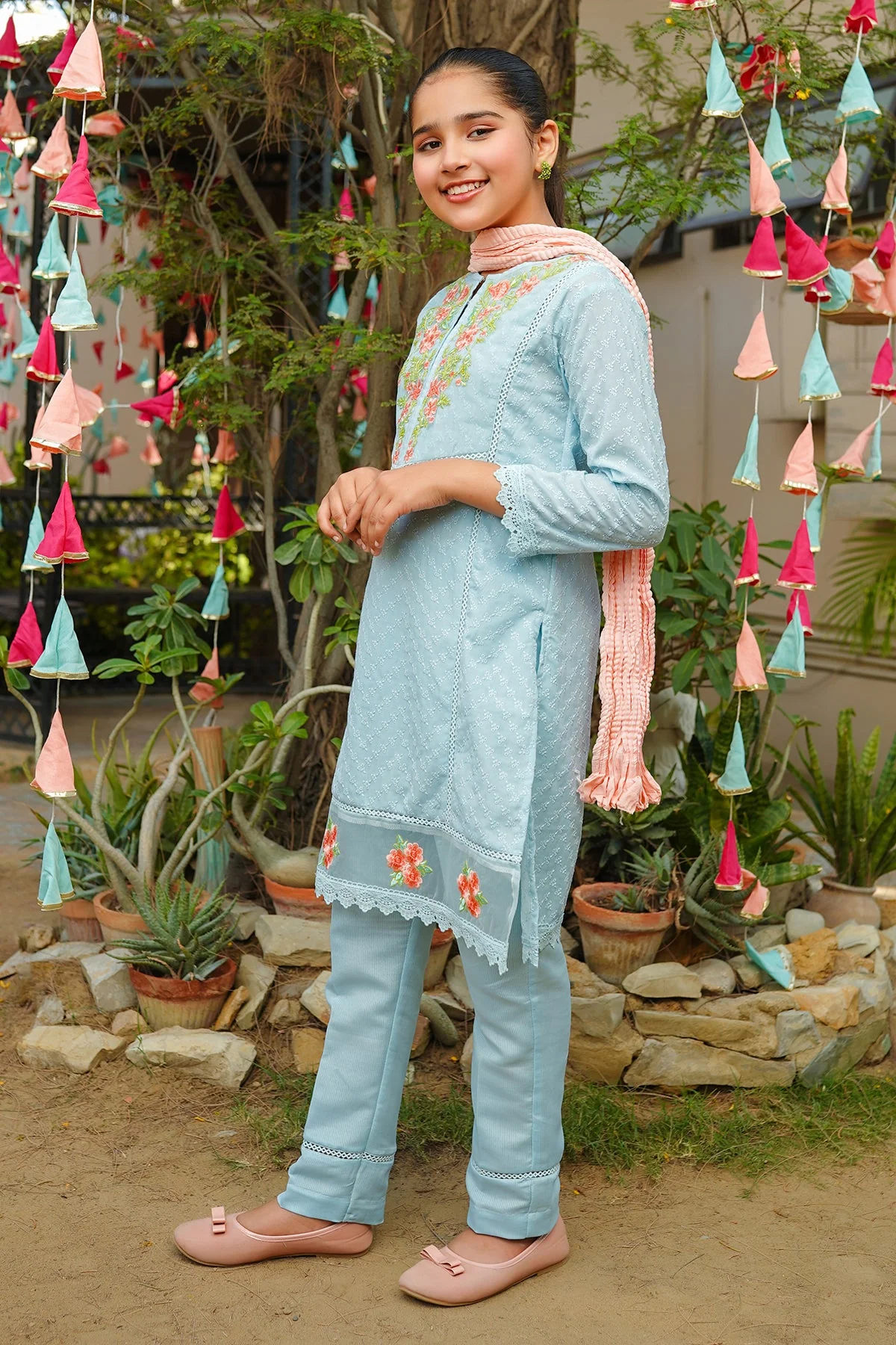 Ochre Clothing Chikankari Embroidered 3 Pc Suits - Image 2