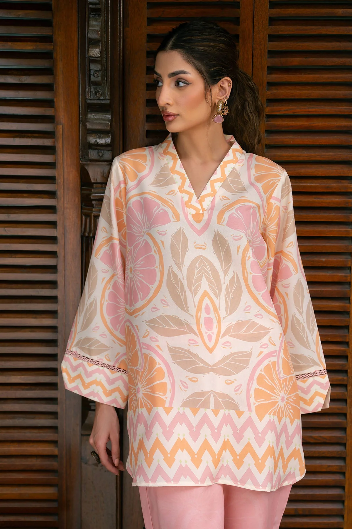 Nairah Stitched Co Ords Summer Suit-Citrus Breeze - Image 6