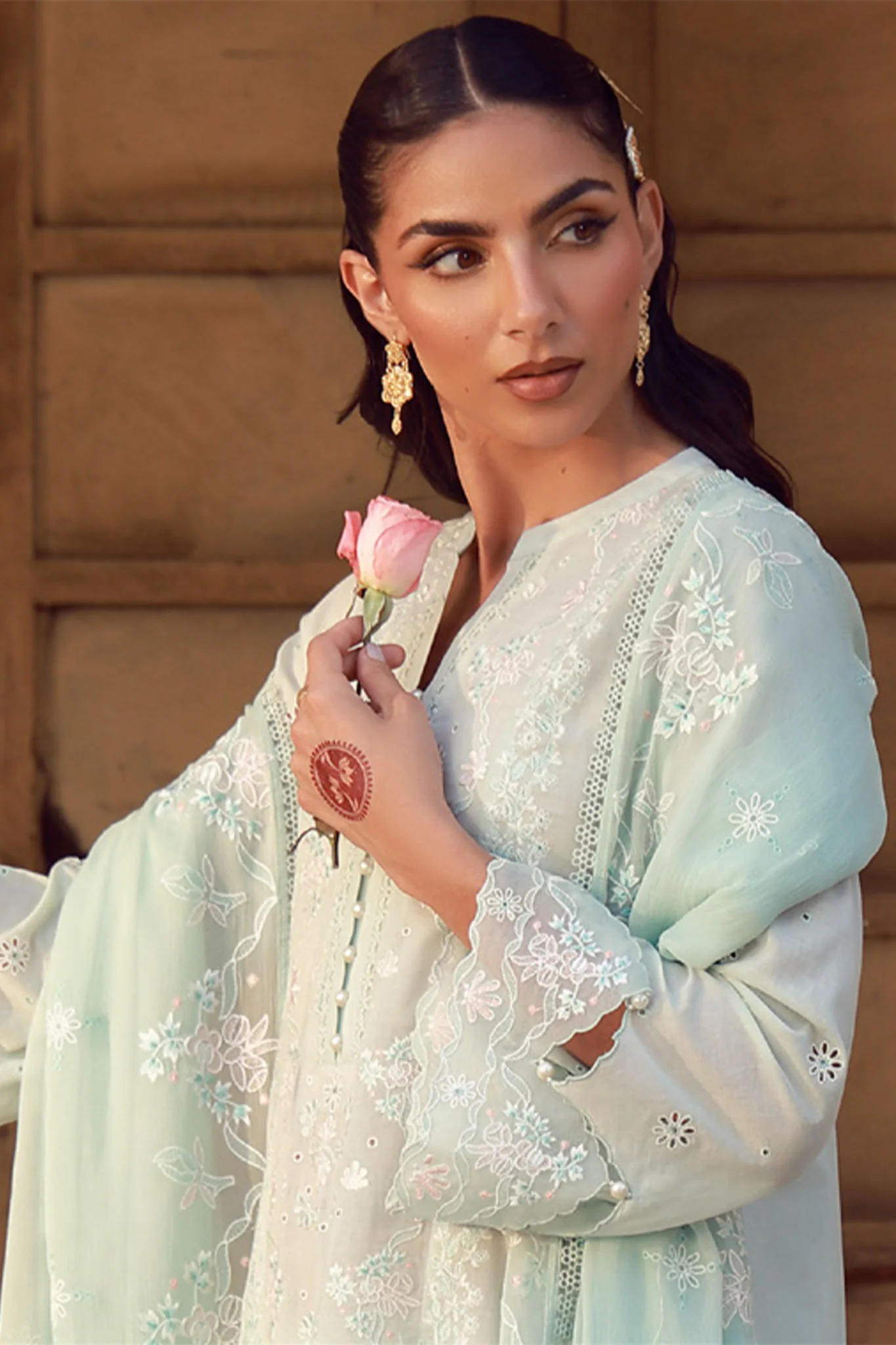 Sahar Unstitched 3 Piece Chikankari Festive Edit Suit-CK-26-V2-03 - Image 2
