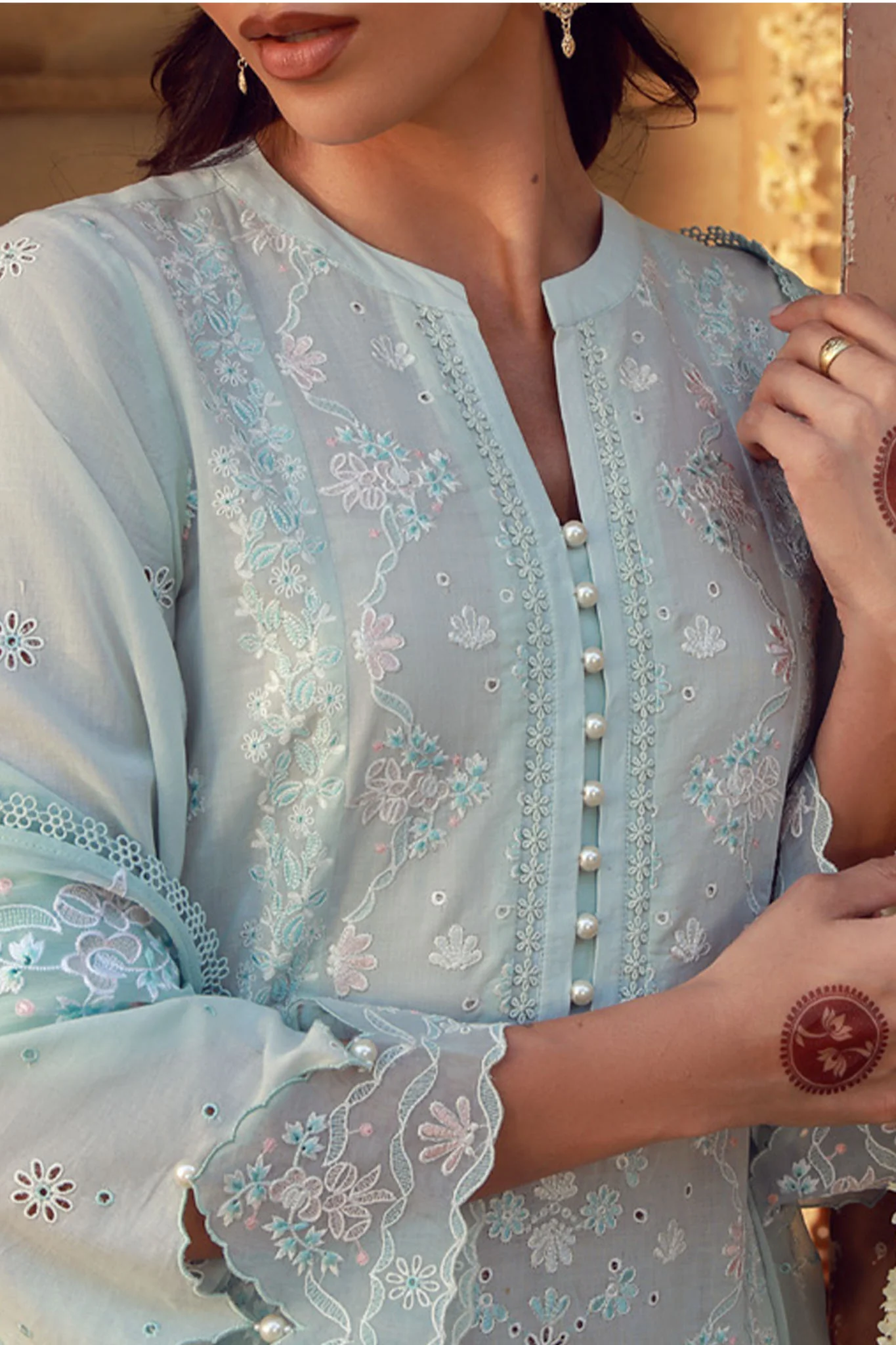 Sahar Unstitched 3 Piece Chikankari Festive Edit Suit-CK-26-V2-03 - Image 3
