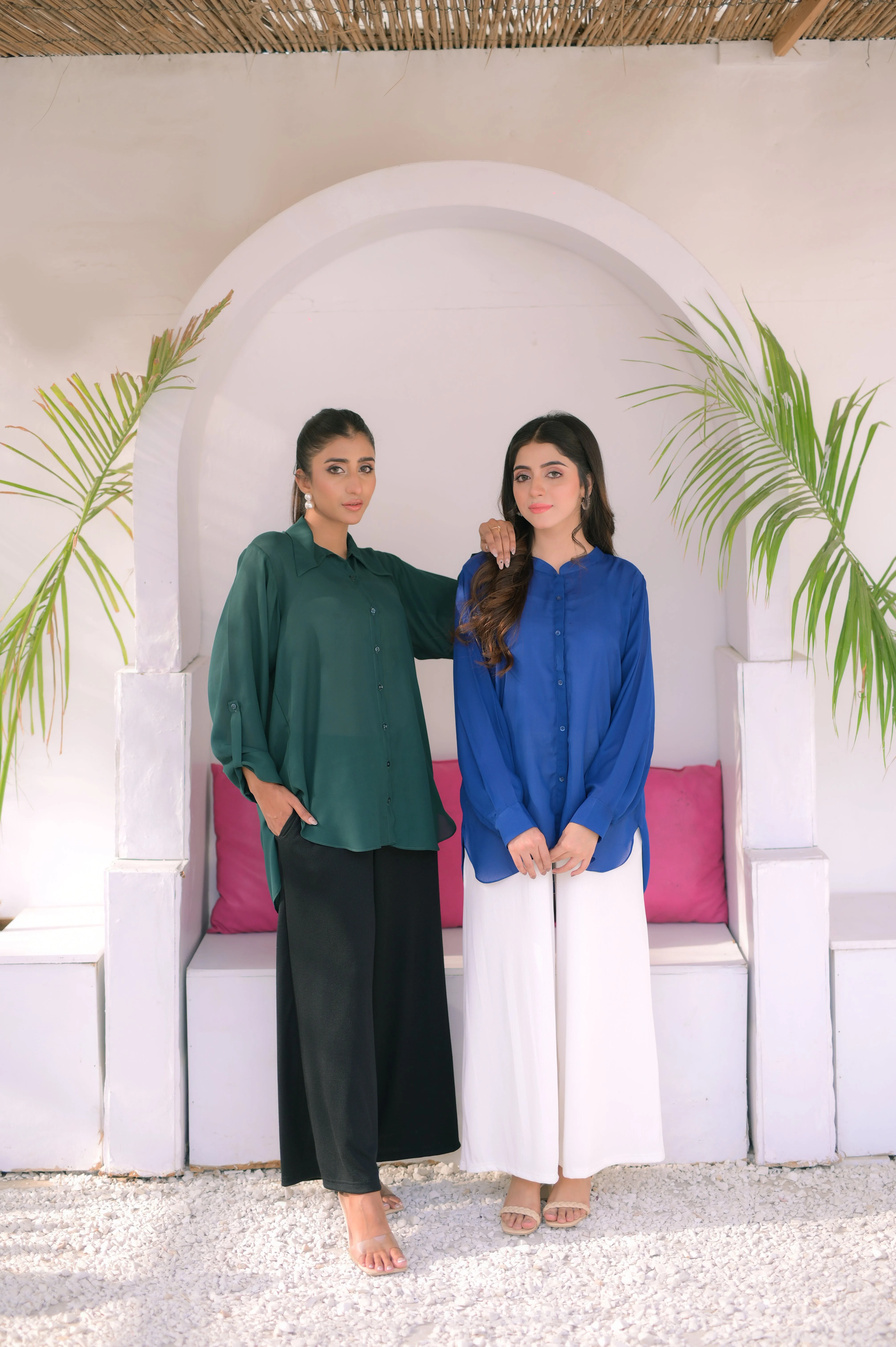 Tehzeeb Threads Western Classic White Flapper Trousers | Stitched - 1 Piece | Trouser - Image 2