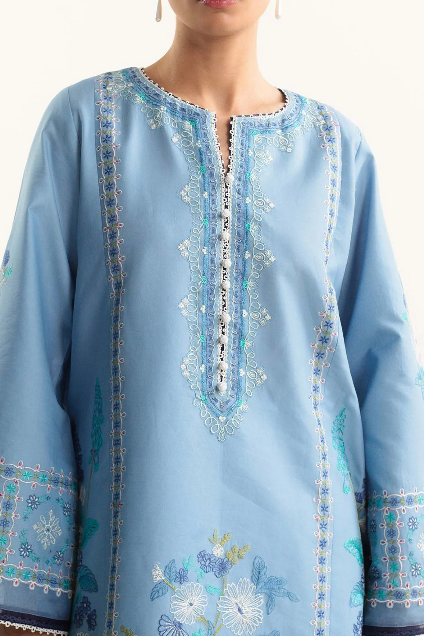 Coco By Zara Shah Jahan Unstitched 3 Piece Emb Lawn Vol-02 Suit-D-01-B-Dahlia - Image 2