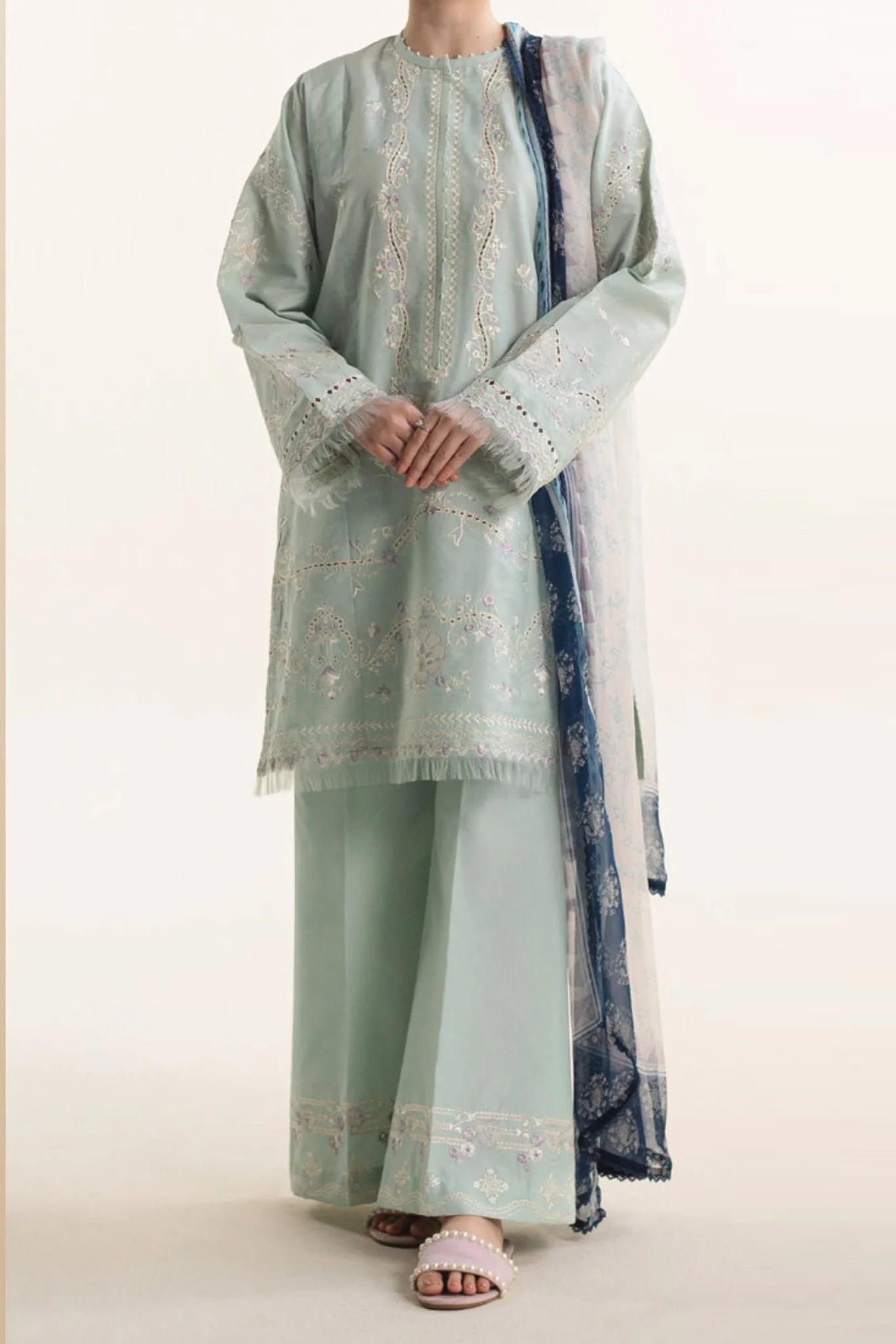 Coco By Zara Shah Jahan Unstitched 3 Piece Emb Lawn Vol-02 Suit-D-08-A-Mira