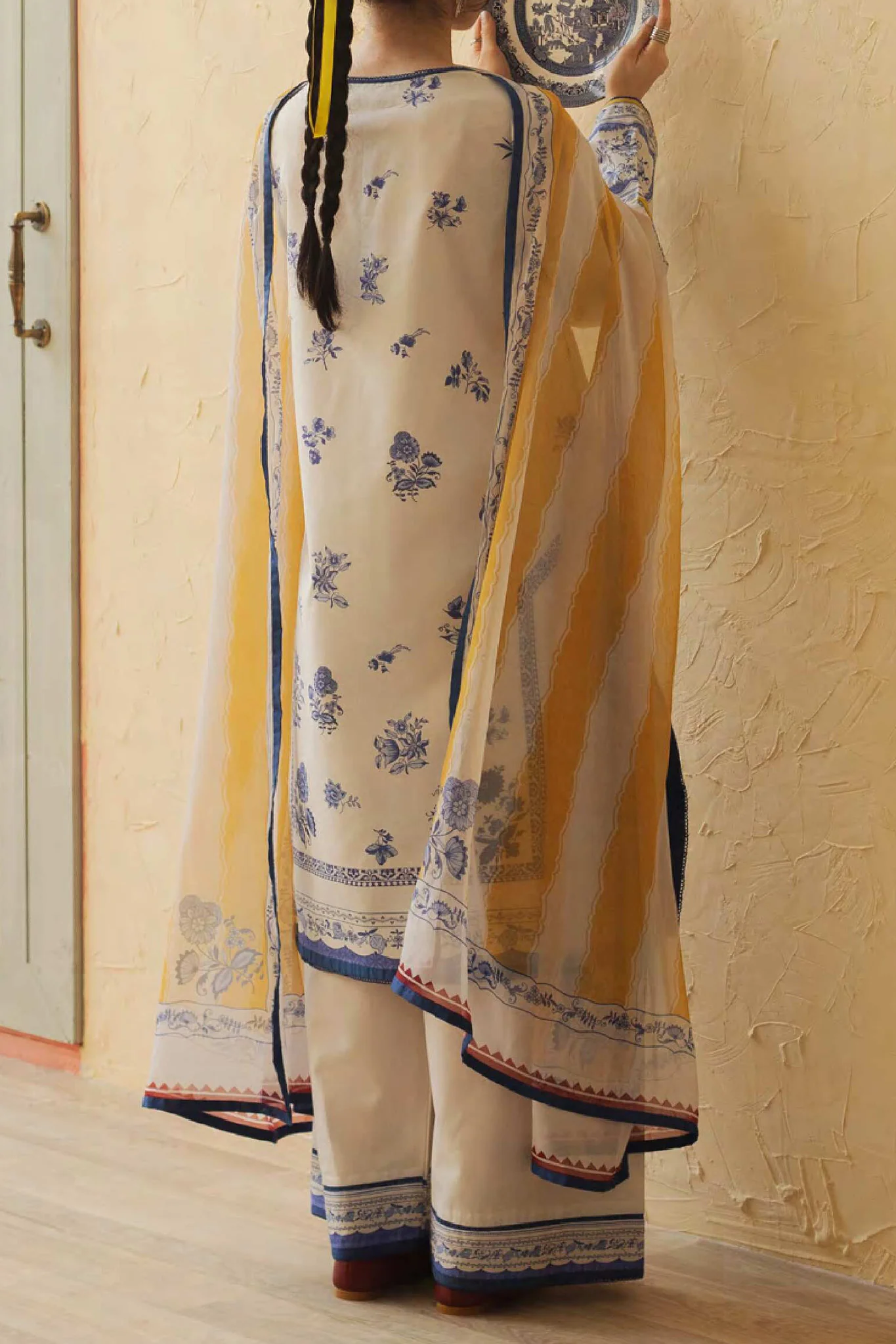 Coco Prints By Zara Shah Jahan Unstitched 3 Piece Digital Printed Lawn Suit-D-06-Mango Punch - Image 3