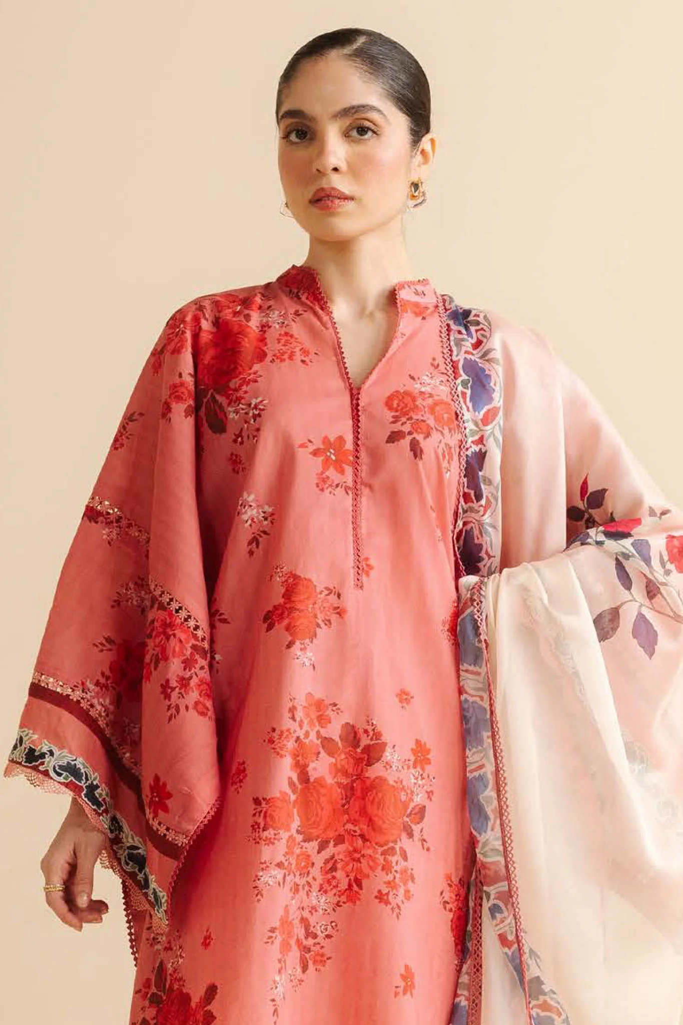 CoCo Prints By Zara Shah Jahan Unstitched 3 Piece Lawn Drop Two Suit-01-A-Leya - Image 2