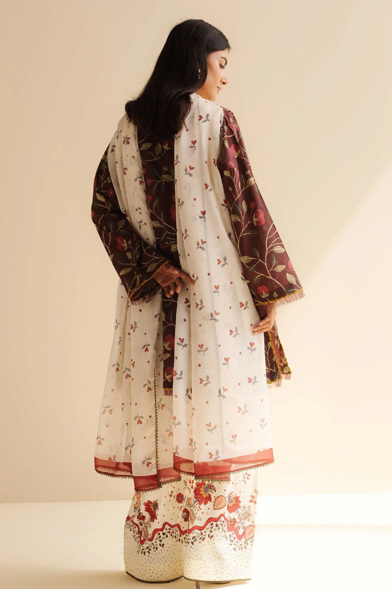 CoCo Prints By Zara Shah Jahan Unstitched 3 Piece Lawn Drop Two Suit-07-A-Rey - Image 3