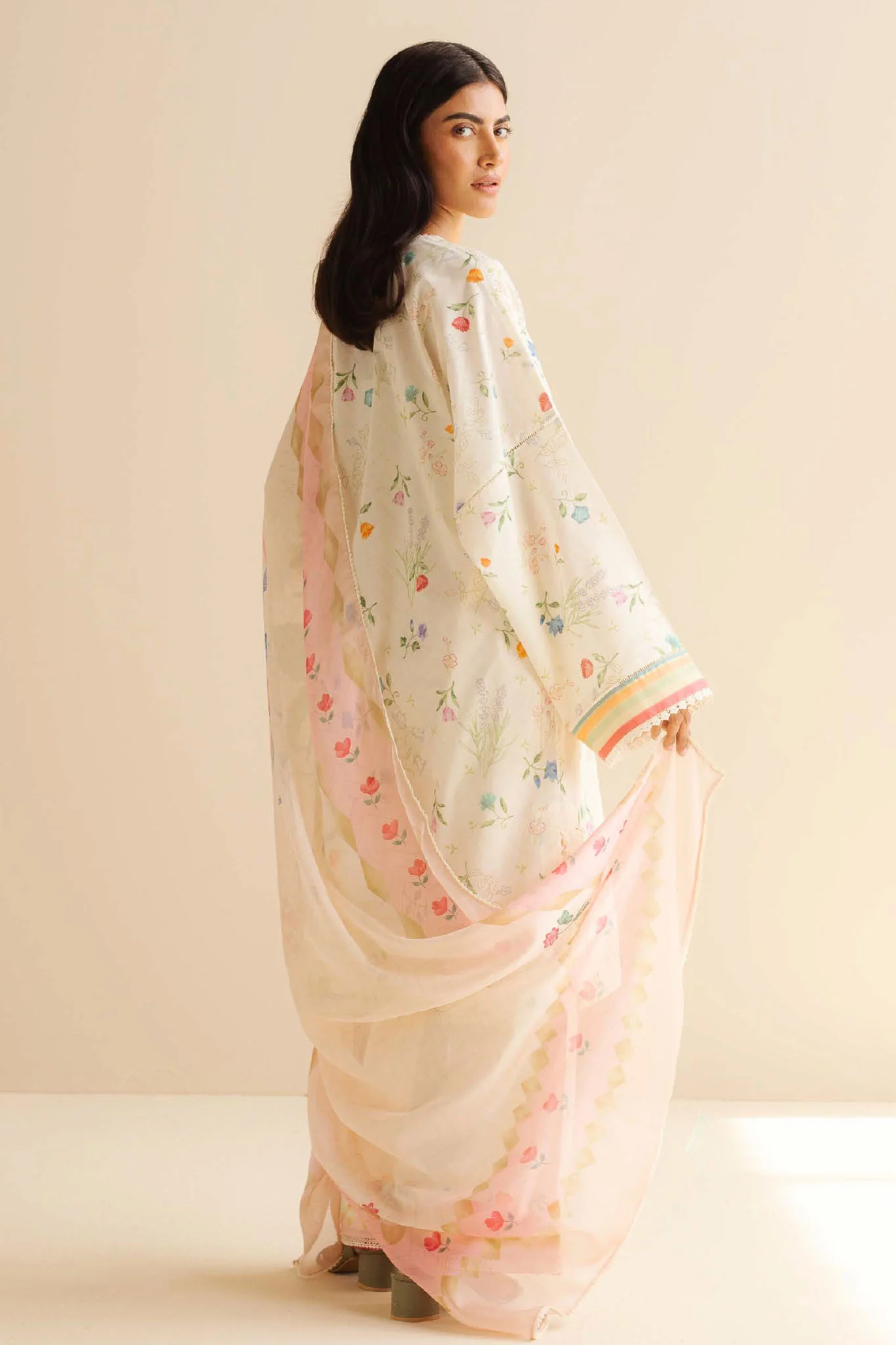 CoCo Prints By Zara Shah Jahan Unstitched 3 Piece Lawn Drop Two Suit-09-B-Kaia - Image 3