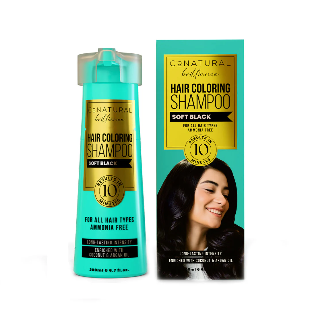 Conatural-Hair Coloring Shampoo Soft Black - Image 4