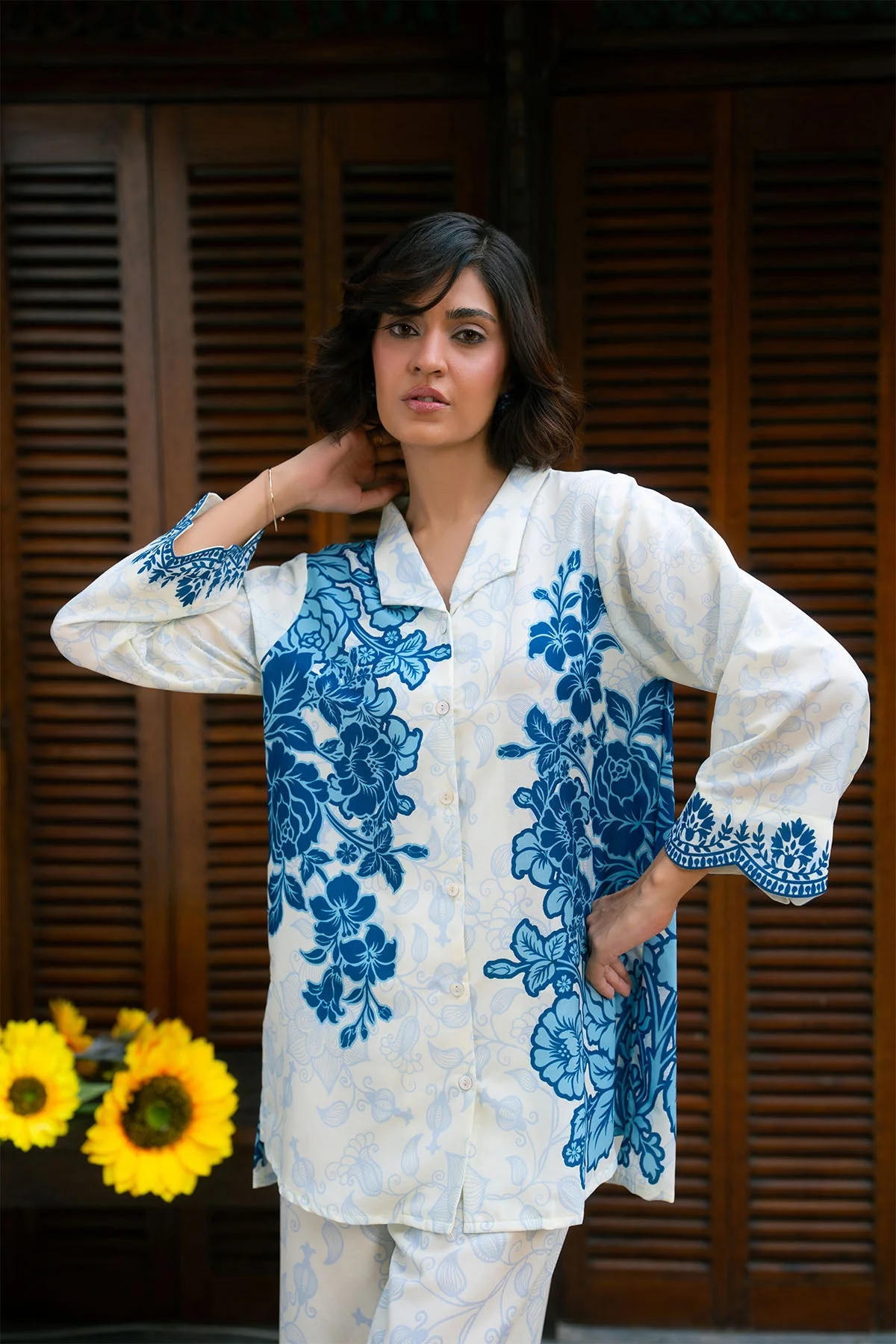 Nairah Stitched Co Ords Summer Suit-Cool Water - Image 6