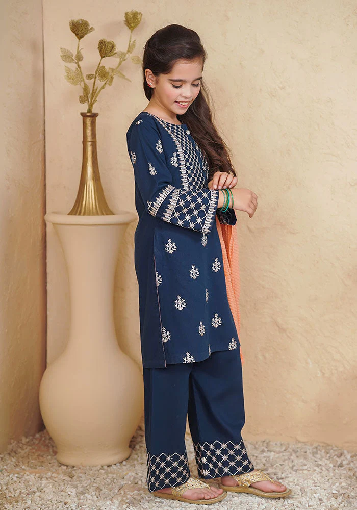Ochre Clothing Cotton Embroidered 3 Pc Suit - Image 3