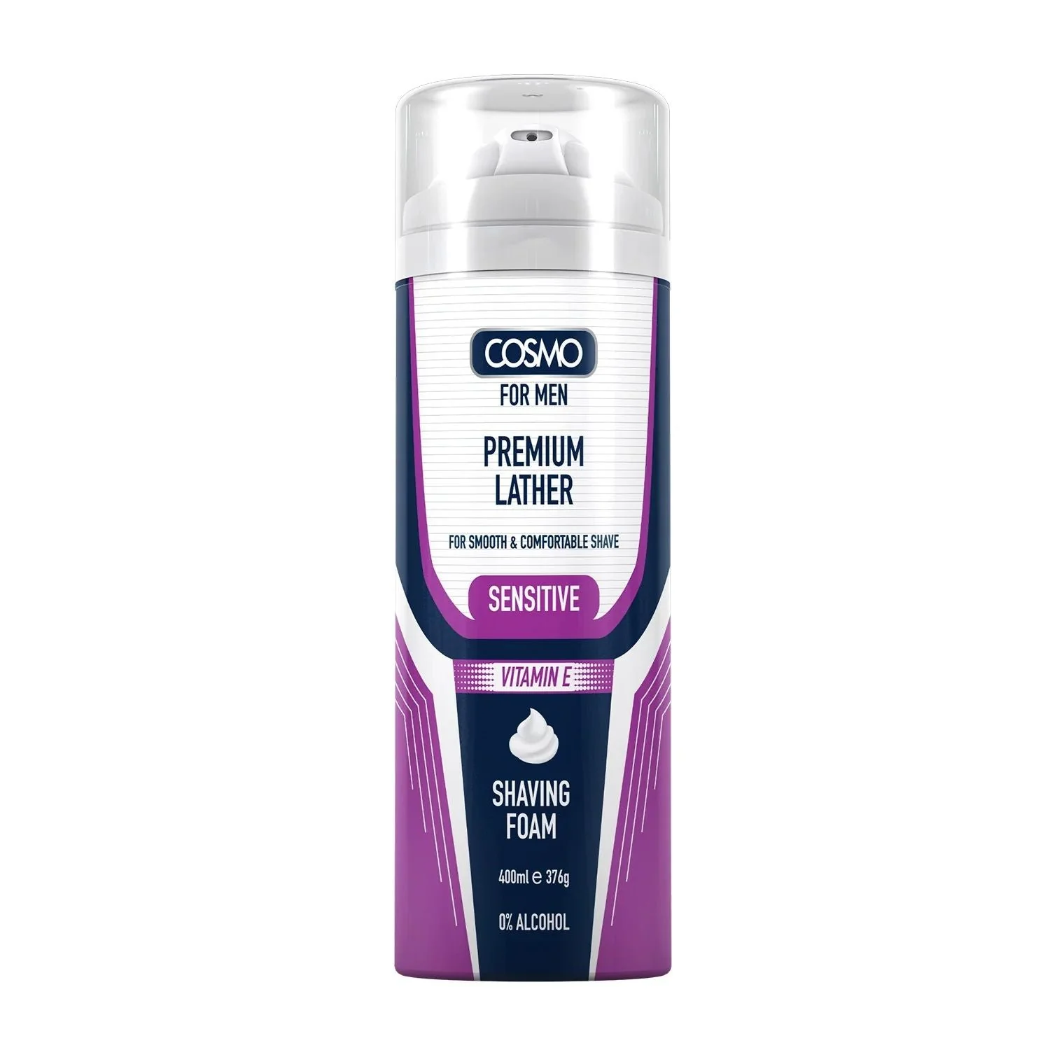 Cosmo Shaving Foam Sensitive Vitamine E 400ml White Dome & Bottom