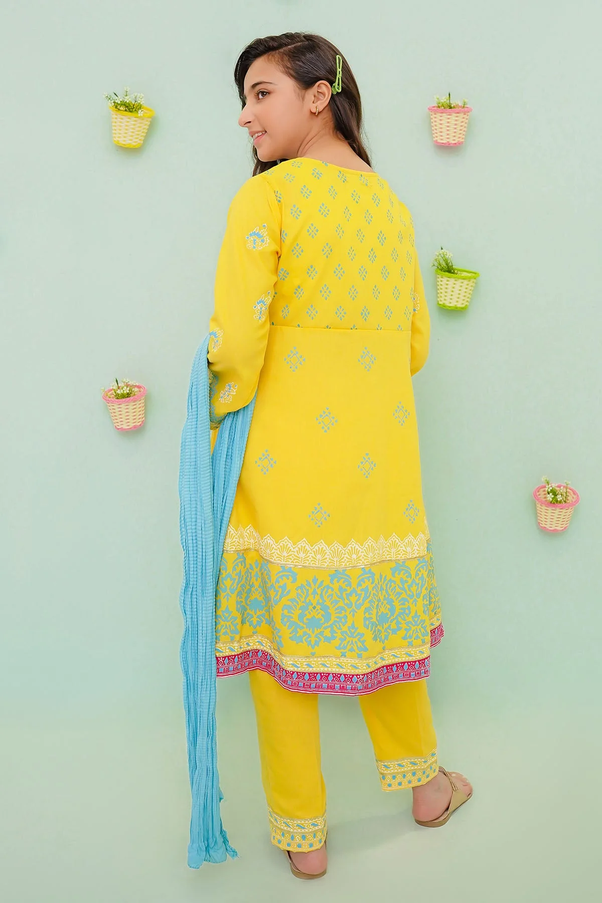 Ochre Clothing Cotton Block Printed 3 Pc Suit - Image 4