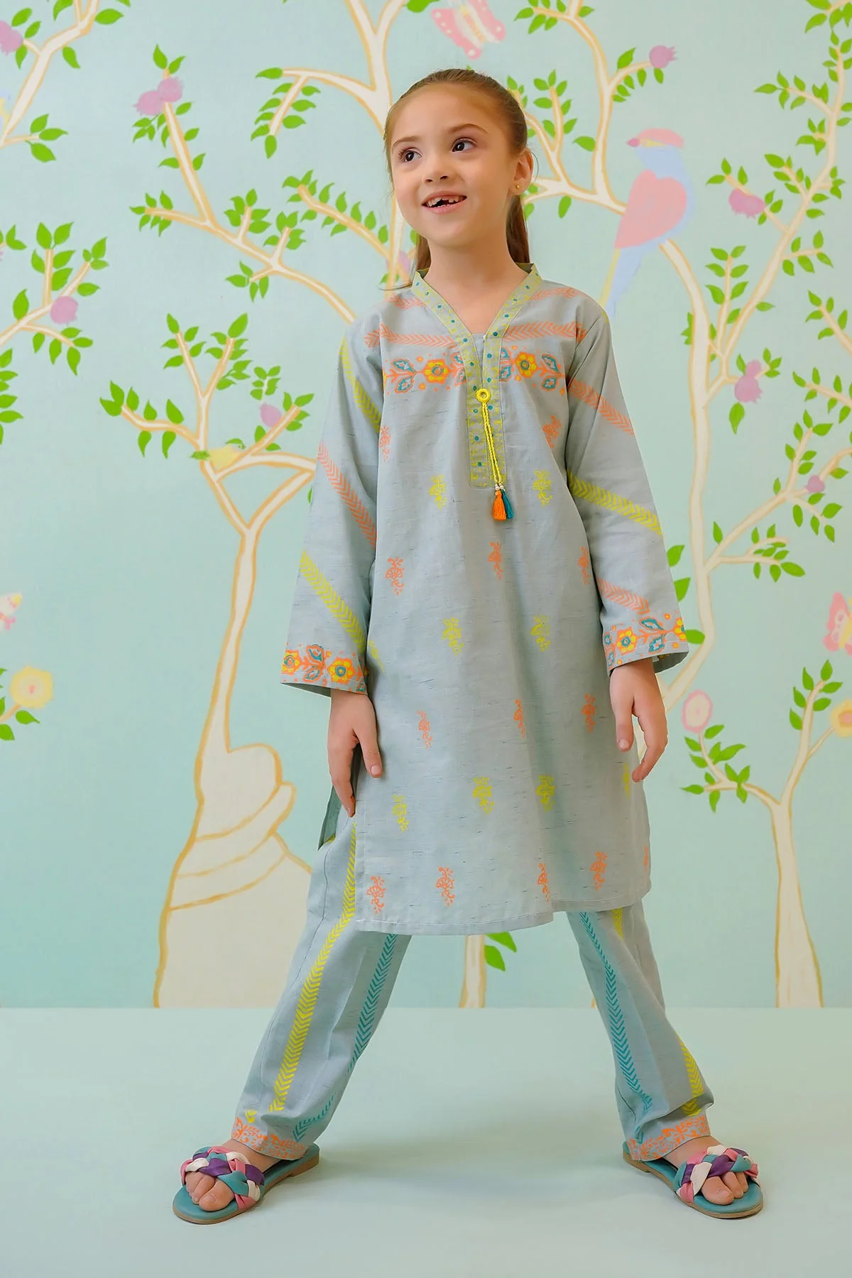 Ochre Clothing Cotton Chambray Printed Co-ords - Image 4