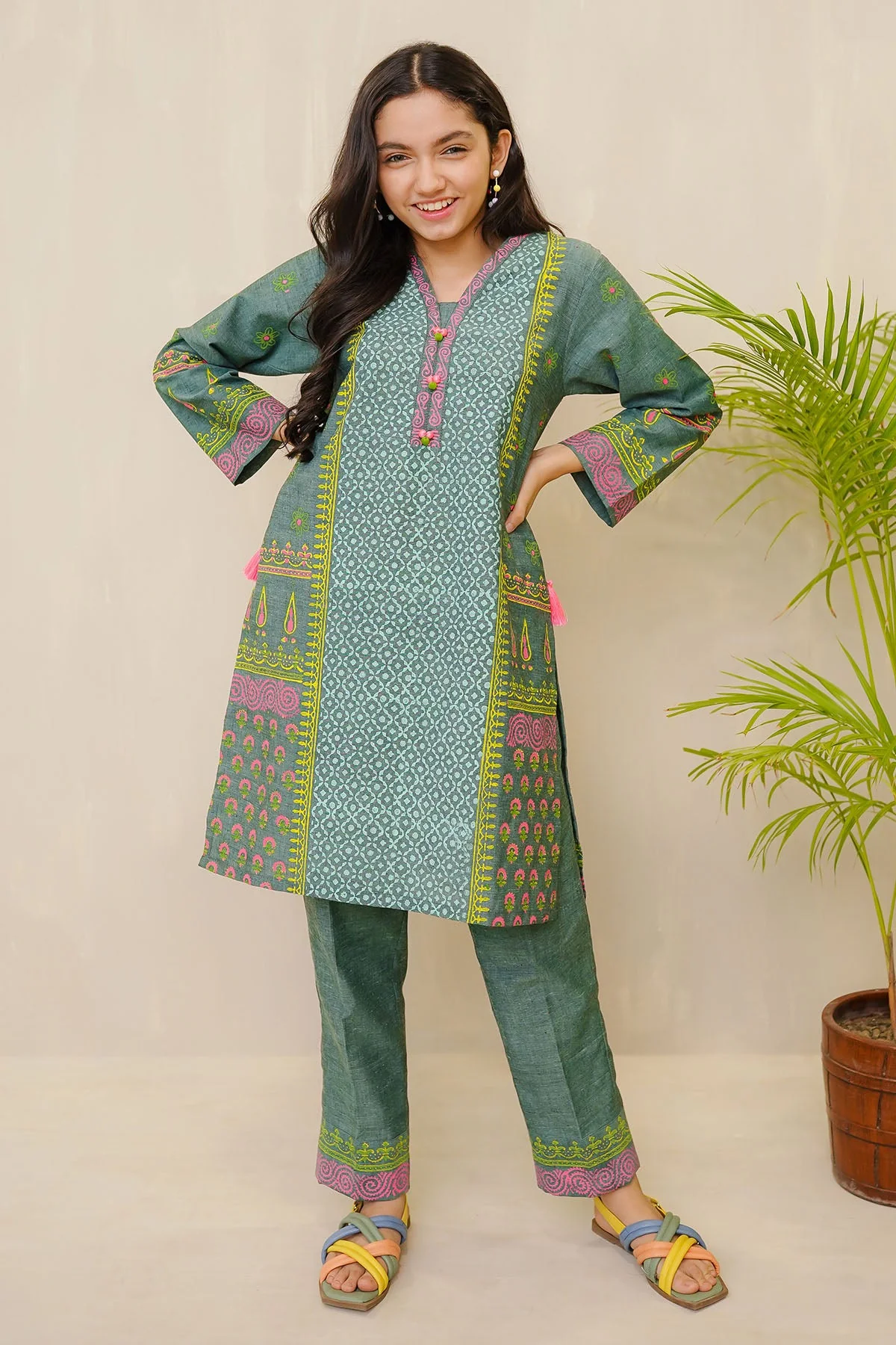 Ochre Clothing Cotton Chambray Printed Co-ords - Image 4